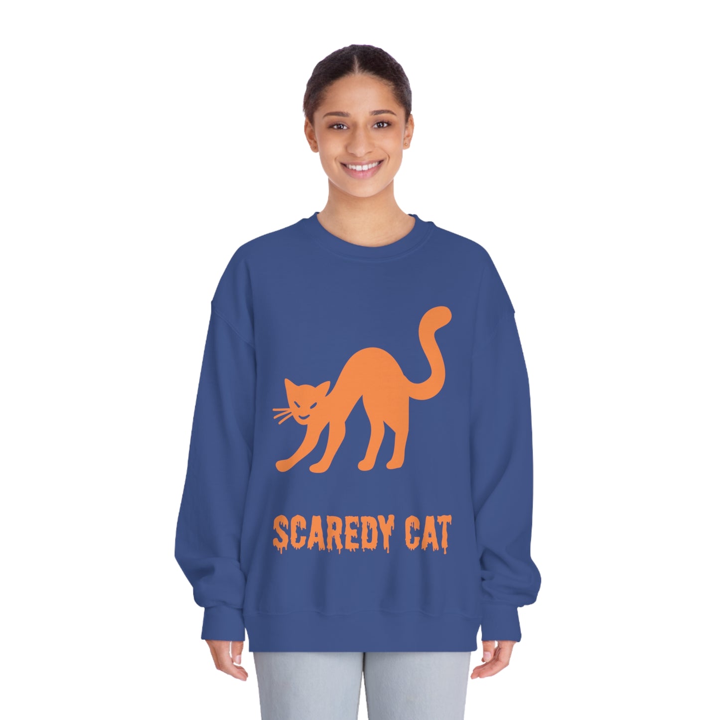 Scaredy Cat Sweatshirt – Arched Back Cat Crew Neck