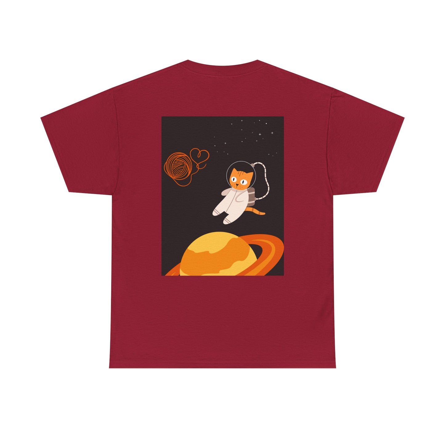 Lost in the Galaxy T-Shirt – Floating Space Cat Yarn Tee