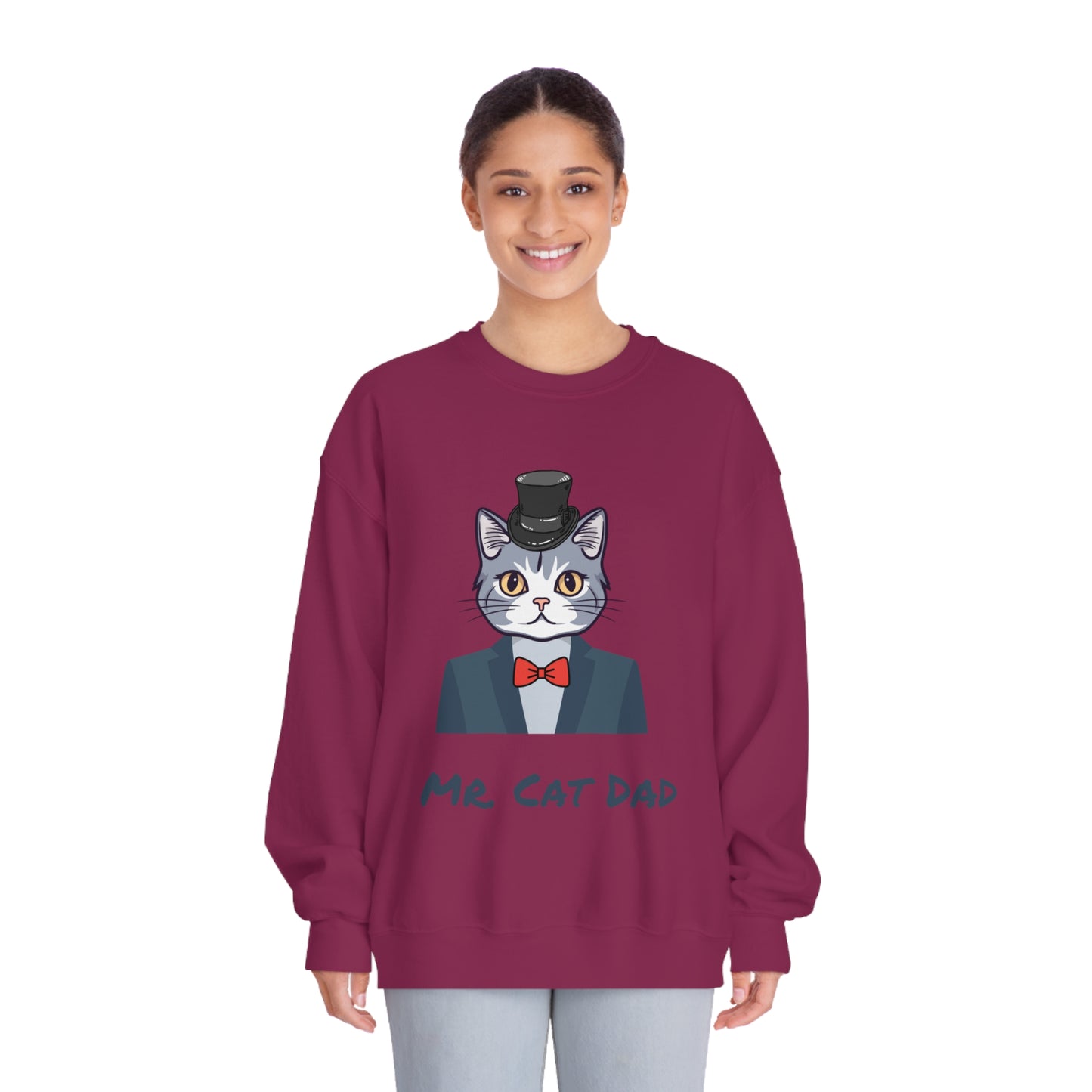 Mr. Cat Dad Sweatshirt – Logo Crew Neck for Cat Lovers