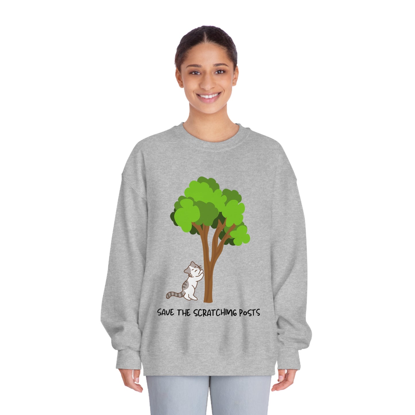 Tree Scratcher Sweatshirt – Cat & Tree Earth Day Crew Neck