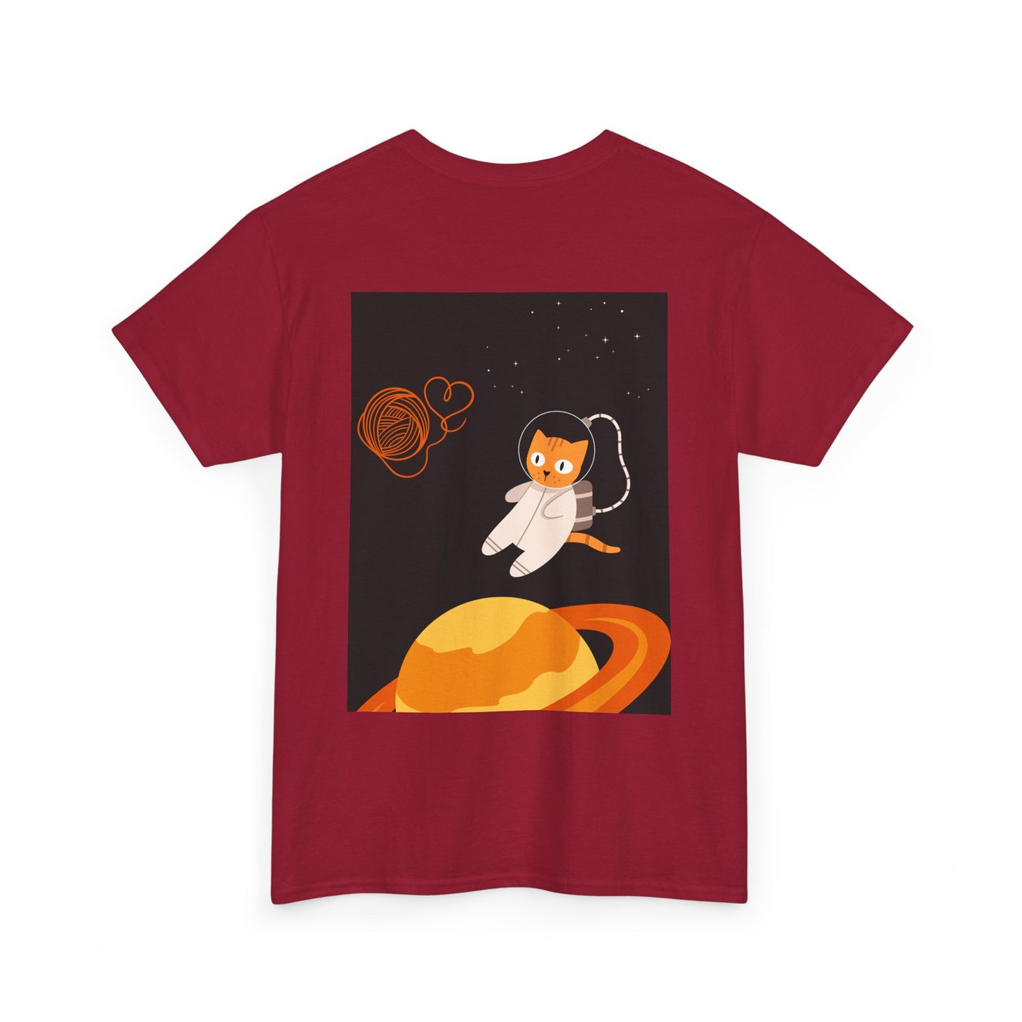 Lost in the Galaxy T-Shirt – Floating Space Cat Yarn Tee