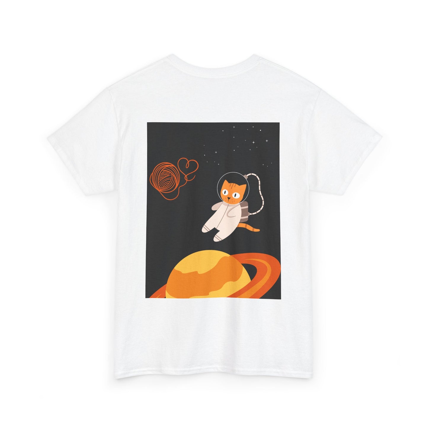 Lost in the Galaxy T-Shirt – Floating Space Cat Yarn Tee