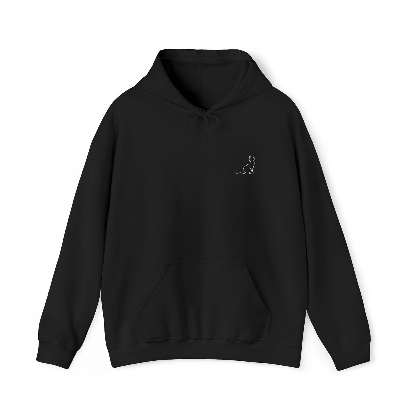 Mr. Cat Dad Outline Logo Hoodie – Embroidered Cat Outline Pullover
