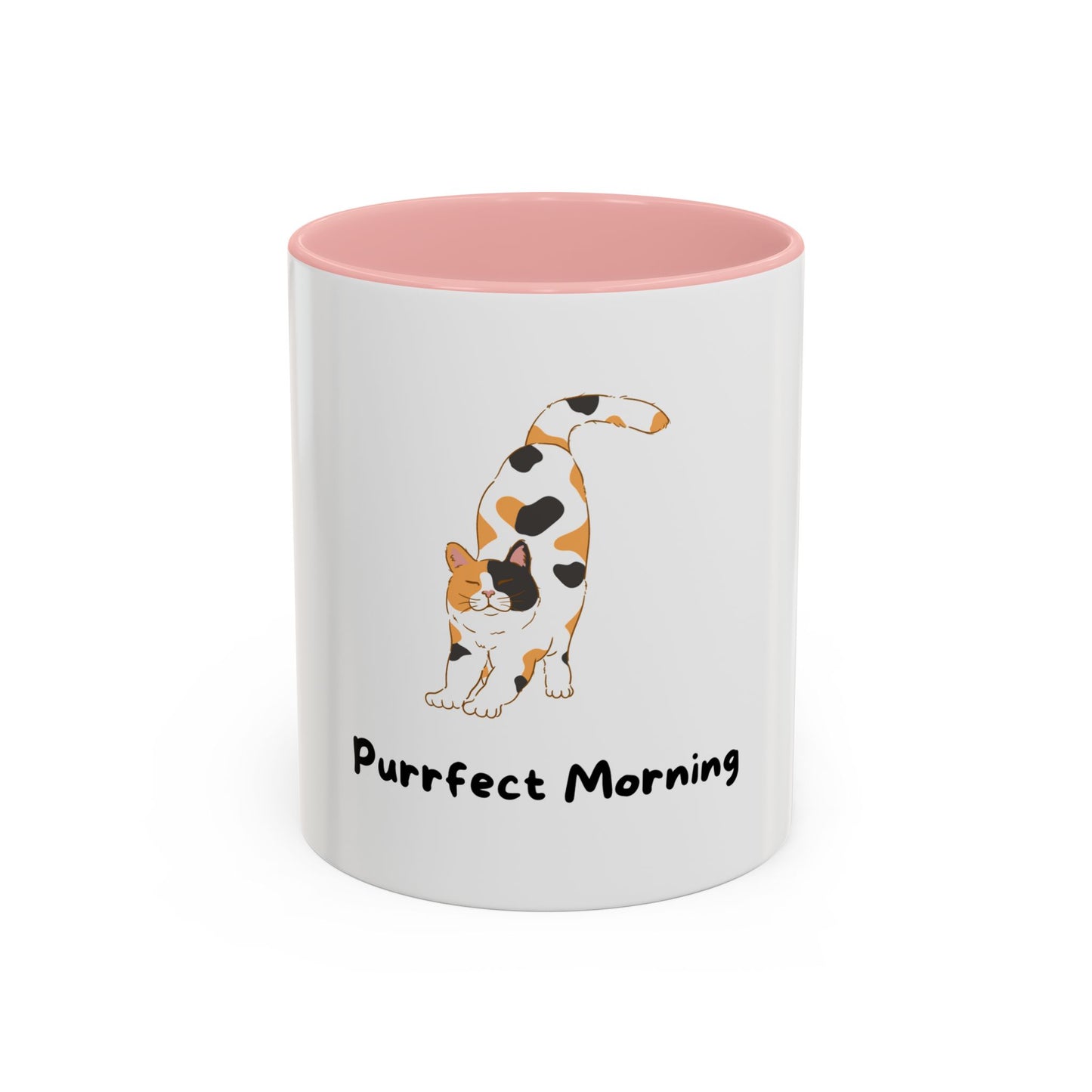 Purrfect Morning Cat Mug – Two-Tone Coffee Cup for Cat Lovers