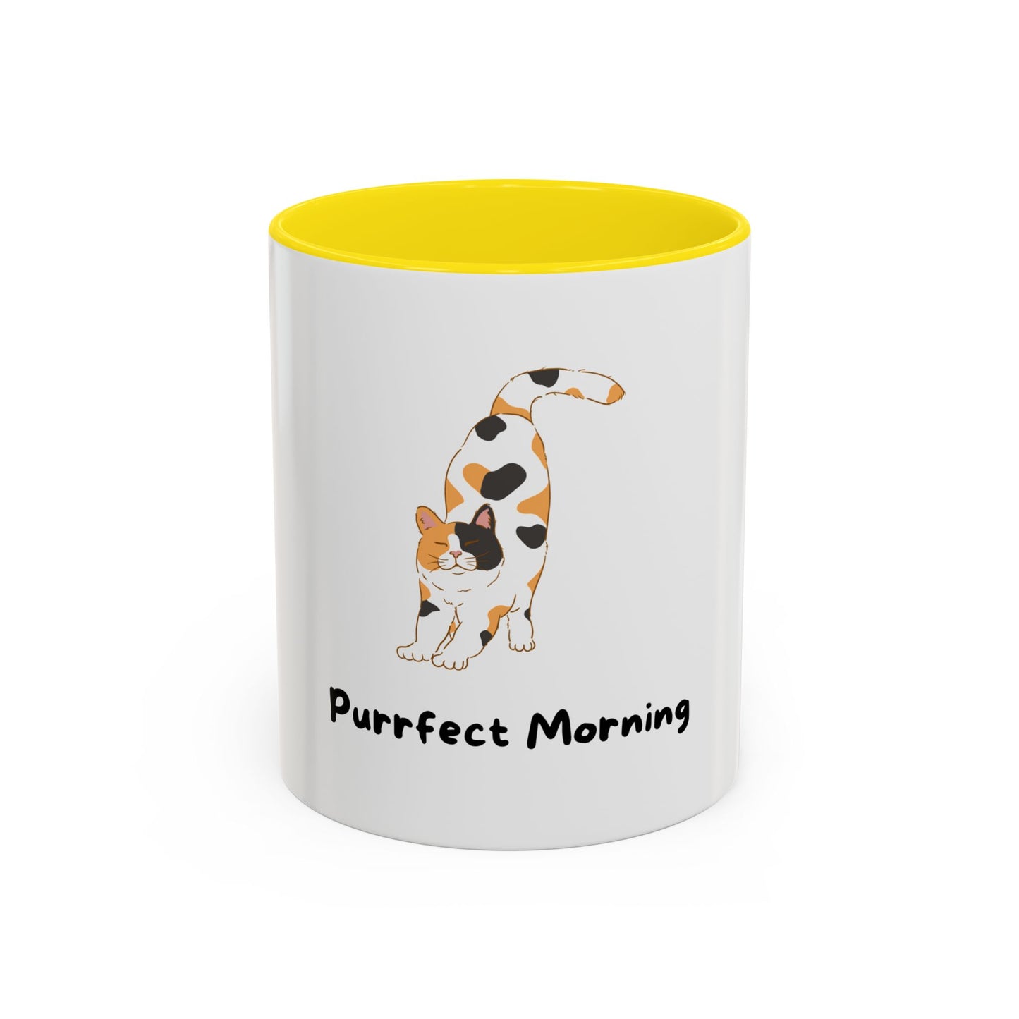Purrfect Morning Cat Mug – Two-Tone Coffee Cup for Cat Lovers