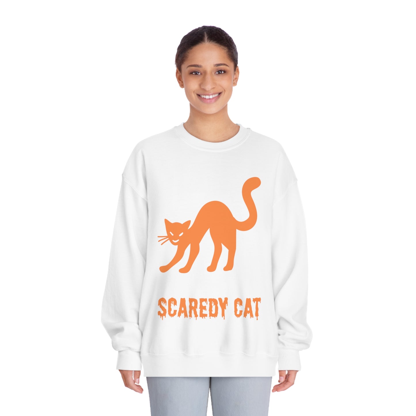 Scaredy Cat Sweatshirt – Arched Back Cat Crew Neck