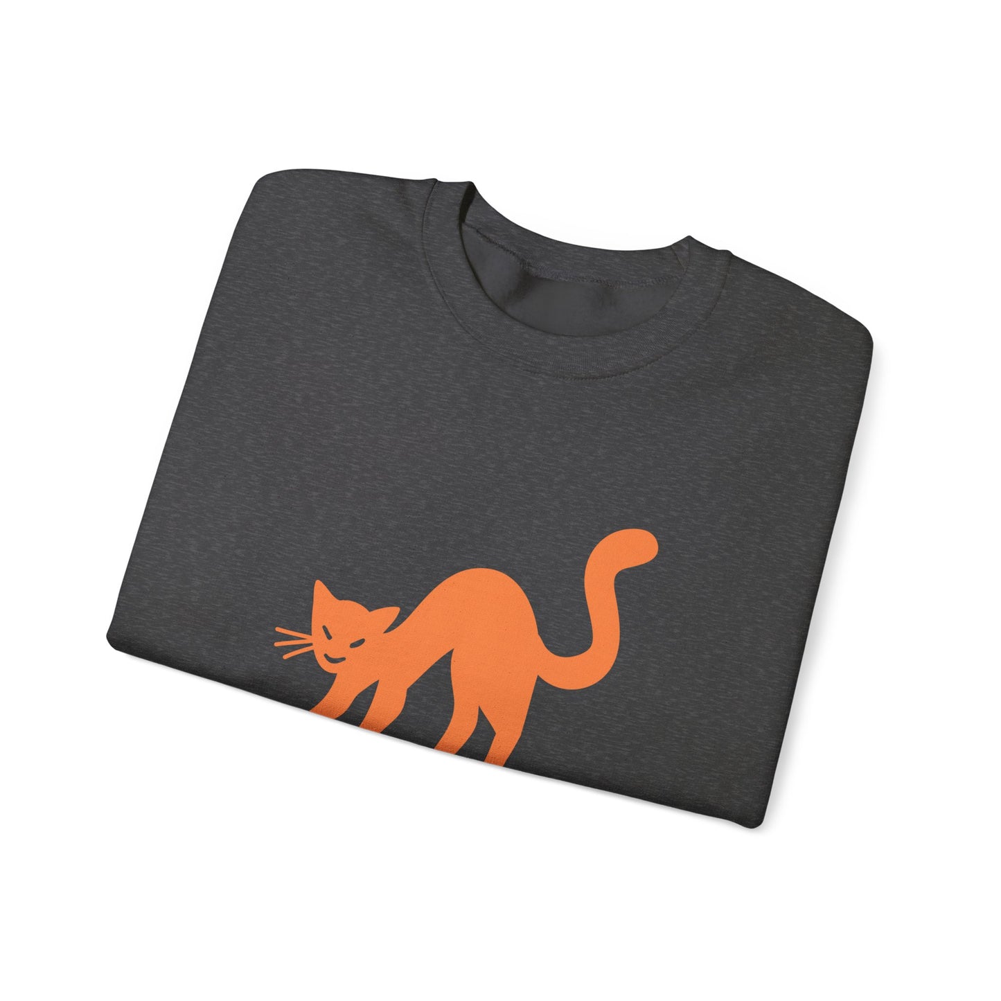 Scaredy Cat Sweatshirt – Arched Back Cat Crew Neck