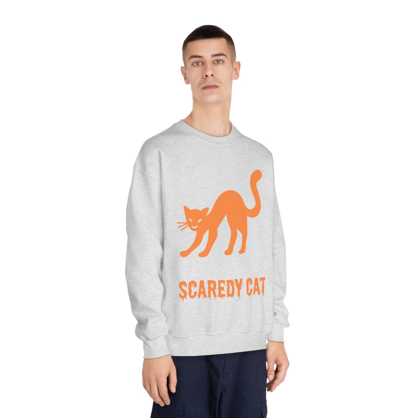 Scaredy Cat Sweatshirt – Arched Back Cat Crew Neck