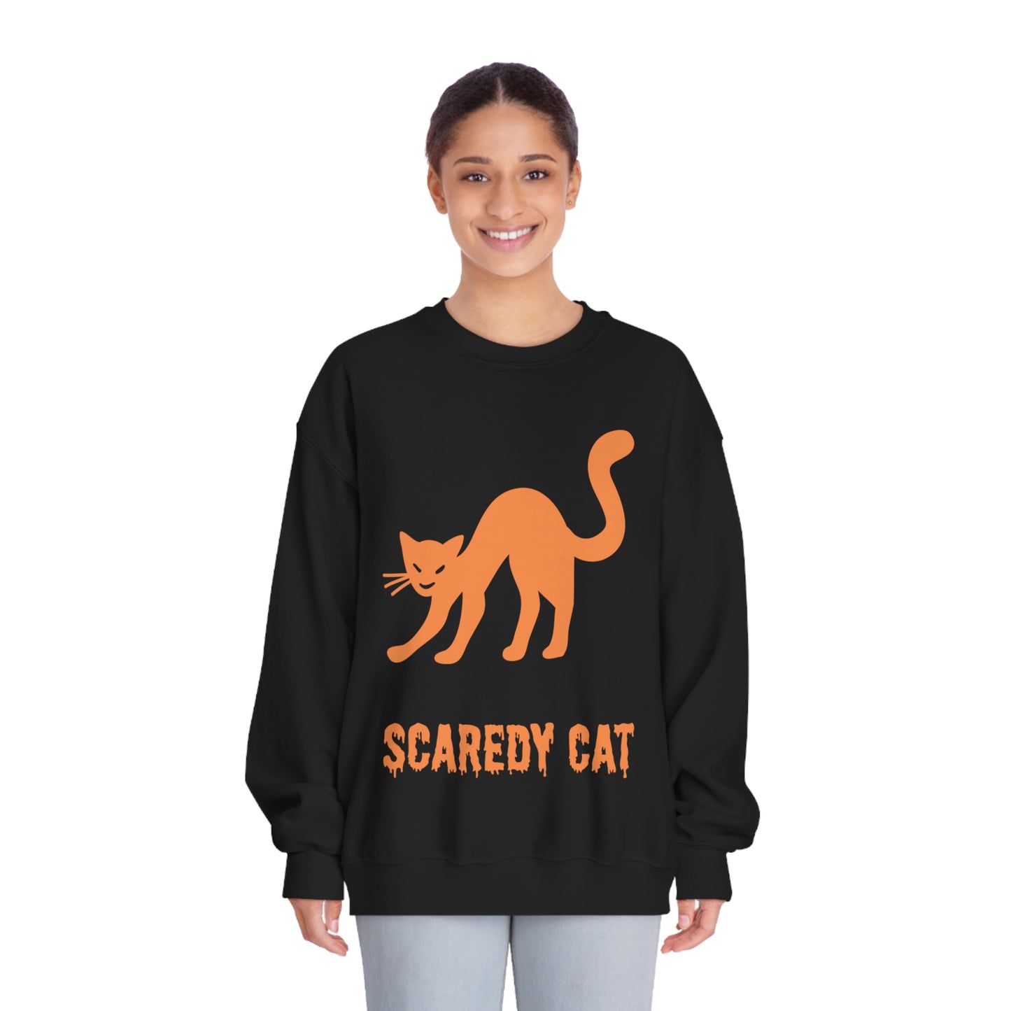 Scaredy Cat Sweatshirt – Arched Back Cat Crew Neck