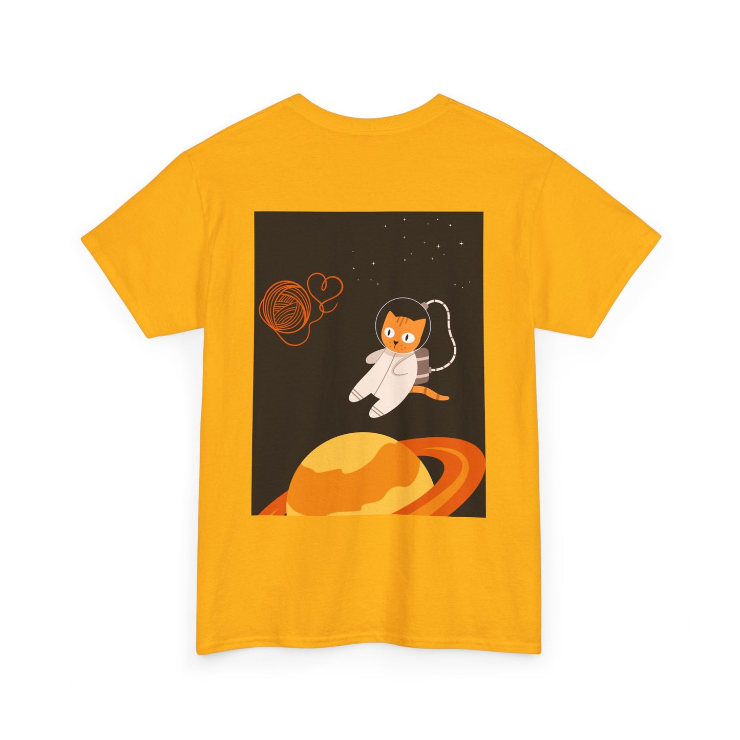 Lost in the Galaxy T-Shirt – Floating Space Cat Yarn Tee
