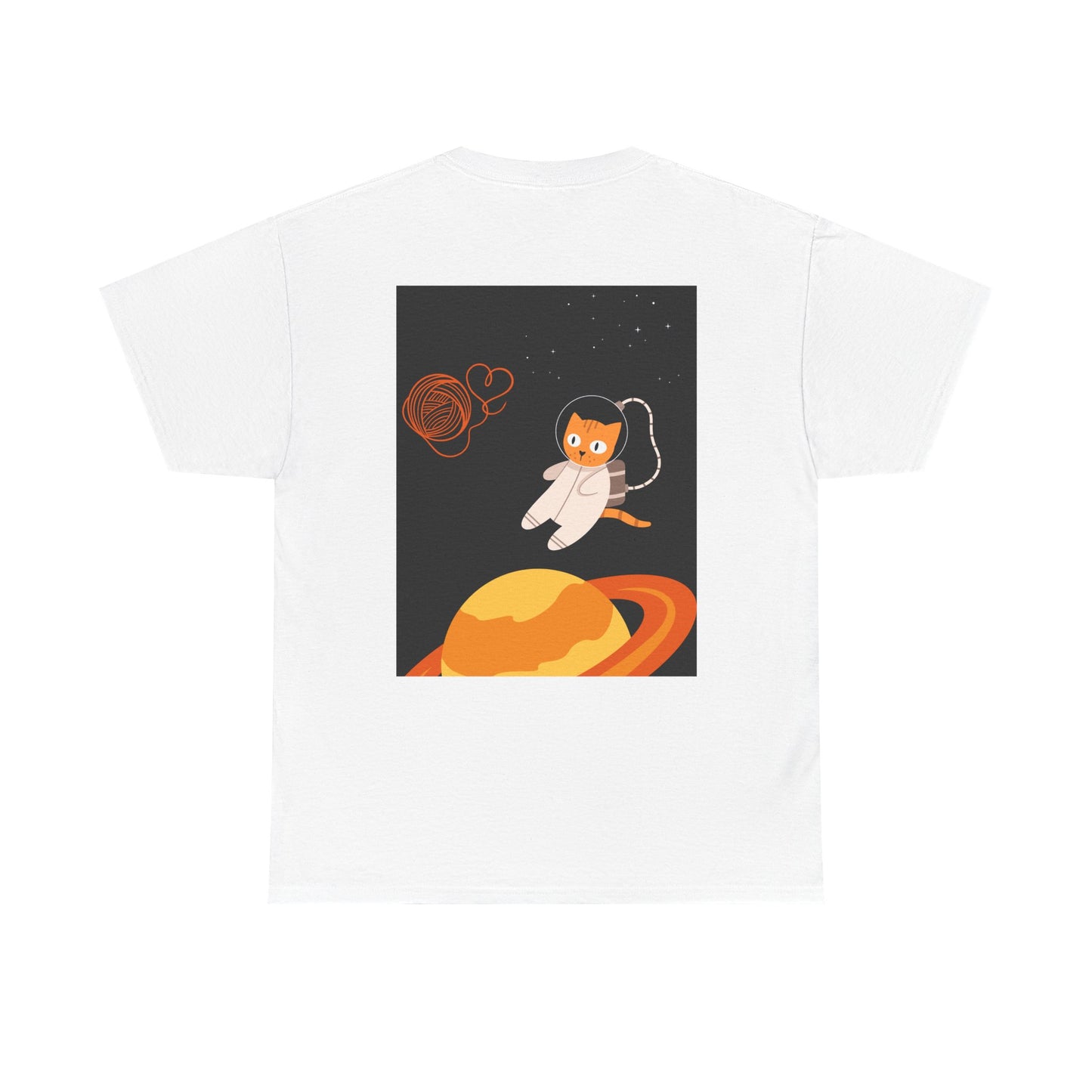 Lost in the Galaxy T-Shirt – Floating Space Cat Yarn Tee