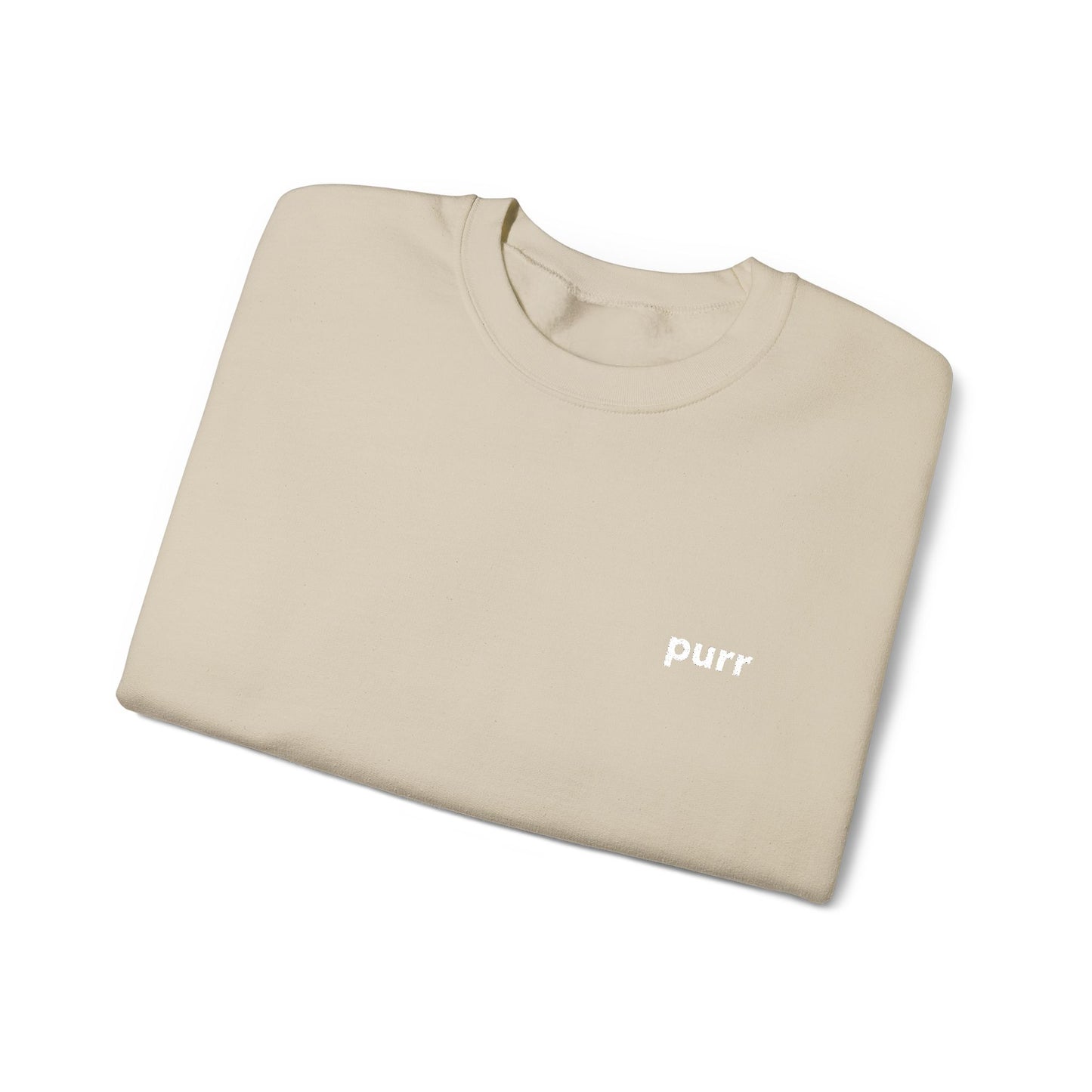Purr Sweatshirt – Playful Embroidered Text Crew Neck