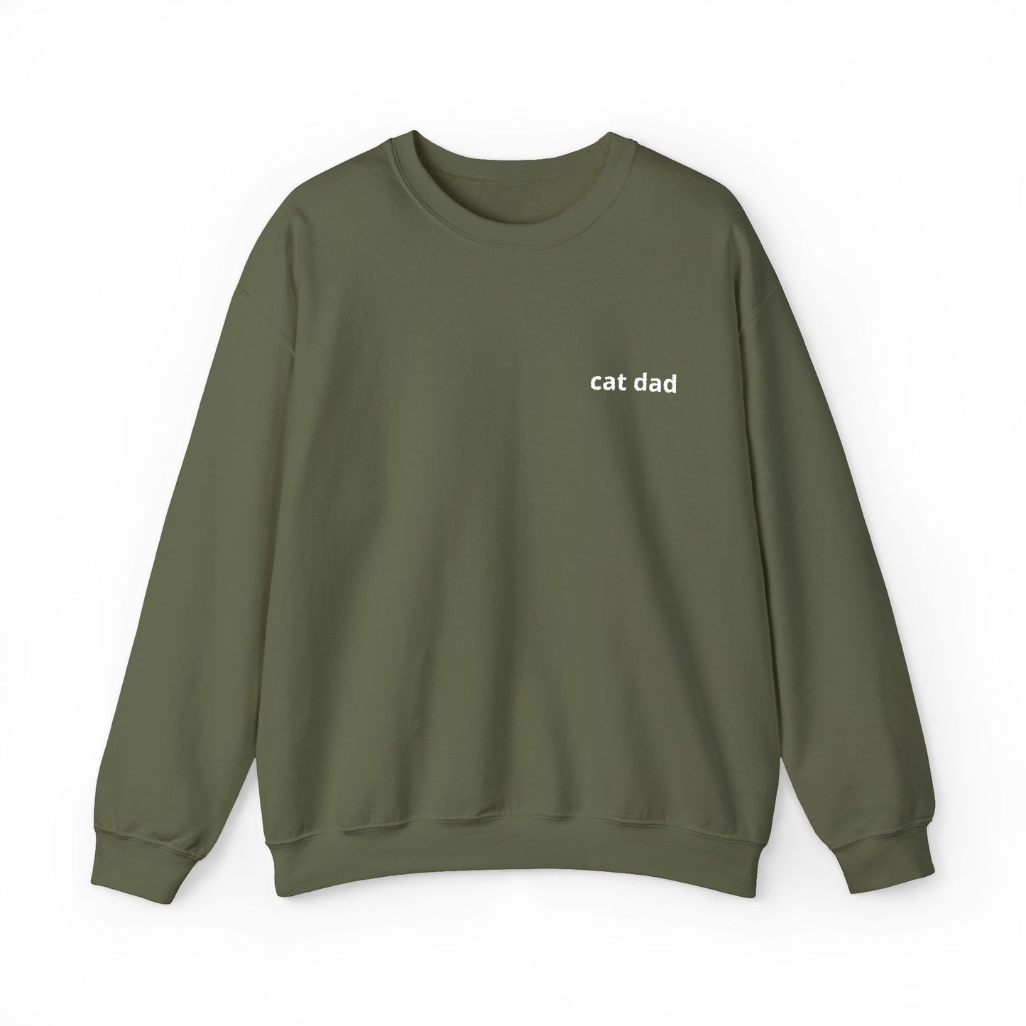 Cat Dad Sweatshirt – Embroidered Text Crew Neck