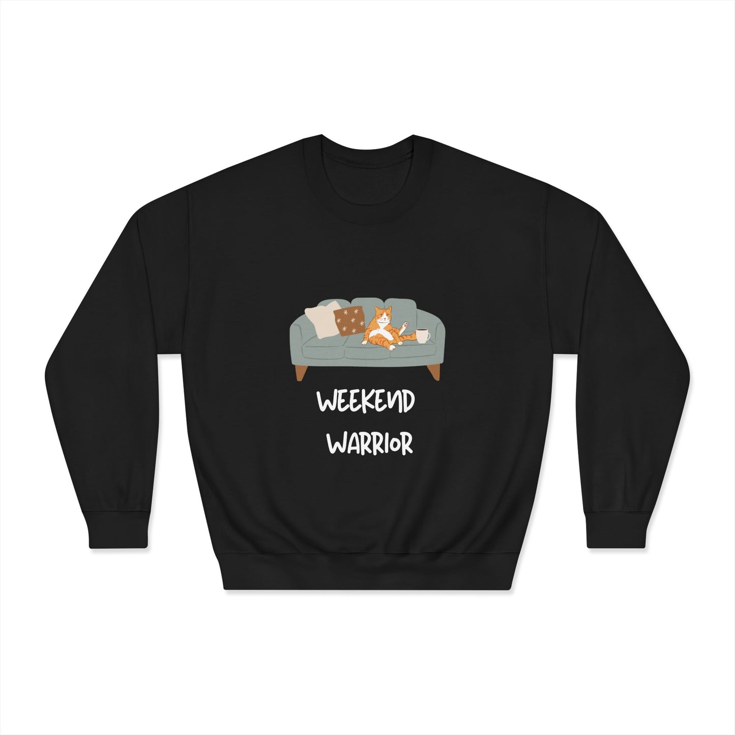 Weekend Warrior Sweatshirt – Lounging Cat Crew Neck