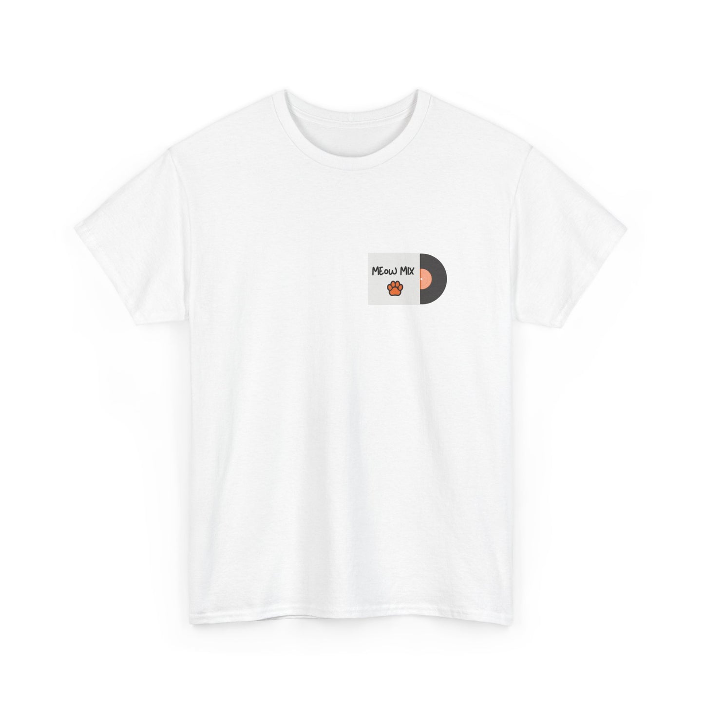 Meow Mix T-Shirt – Cat on Record Player Music Tee