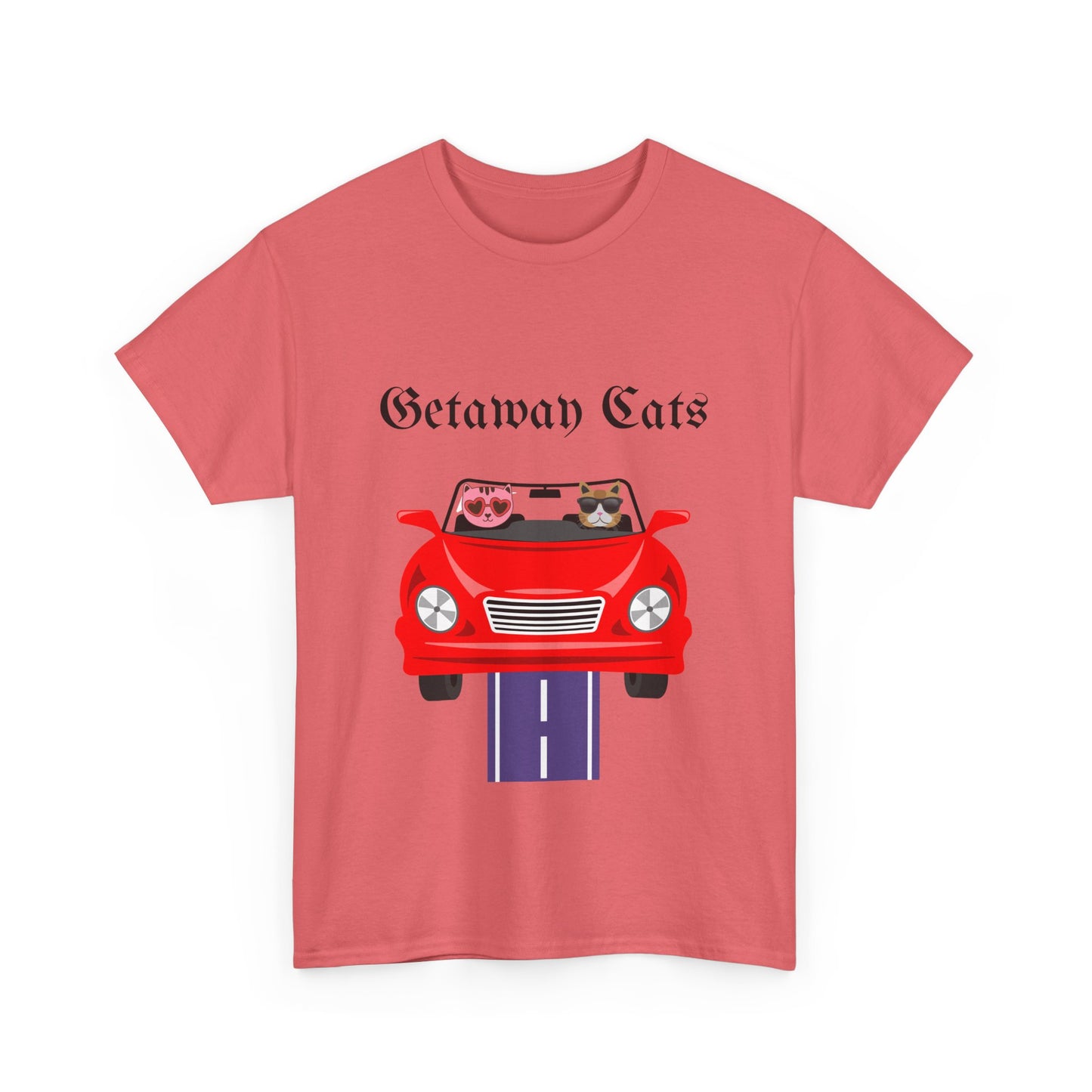 Getaway Cats T-Shirt – Convertible-Driving Feline Duo
