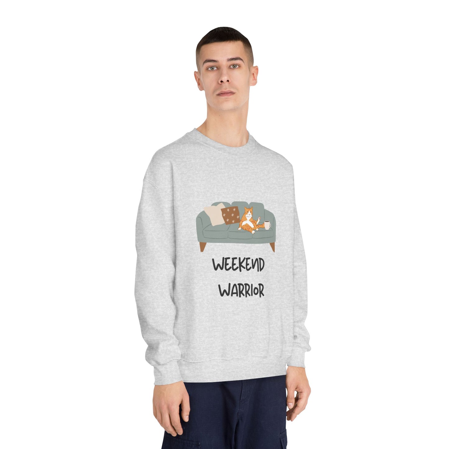 Weekend Warrior Sweatshirt – Lounging Cat Crew Neck