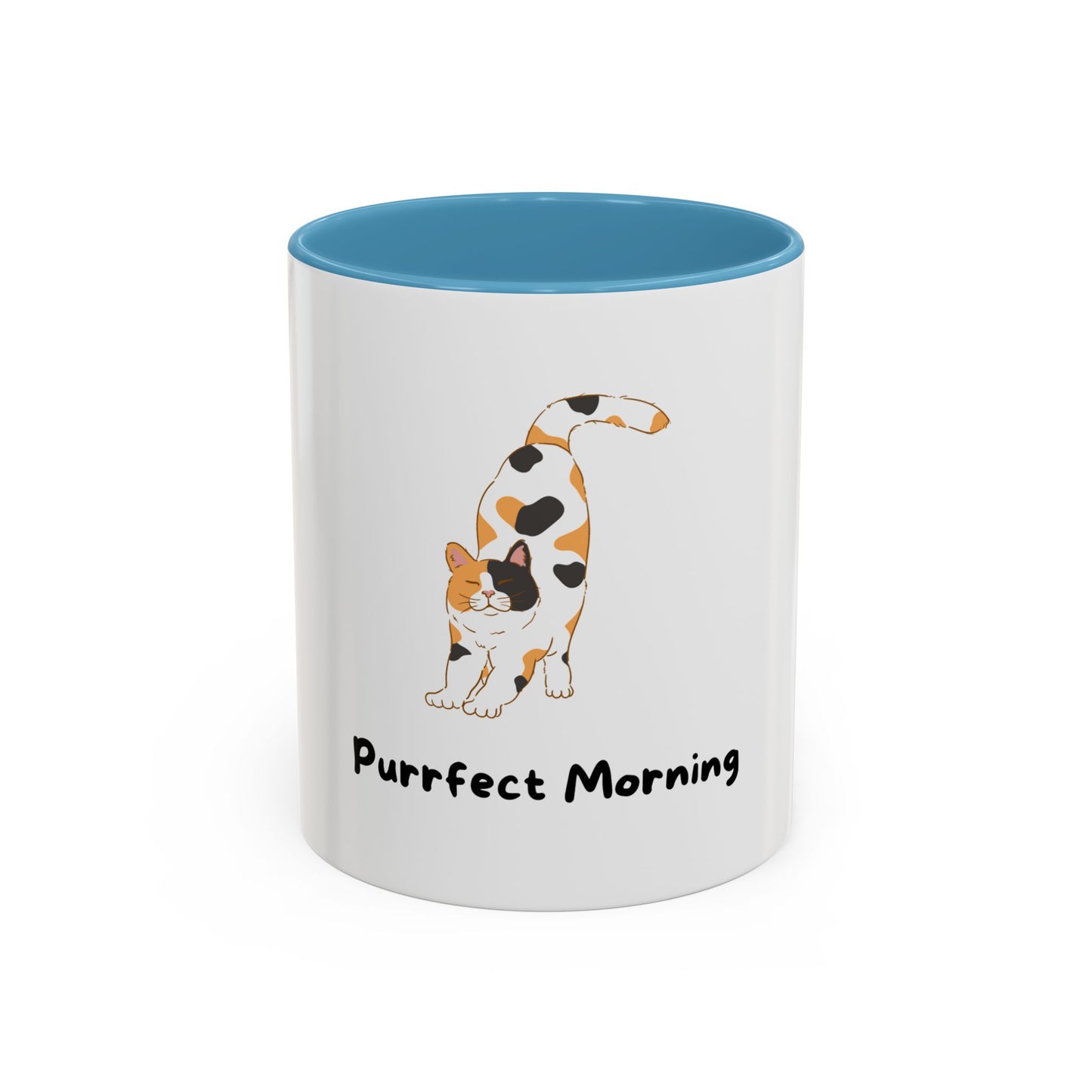 Purrfect Morning Cat Mug – Two-Tone Coffee Cup for Cat Lovers