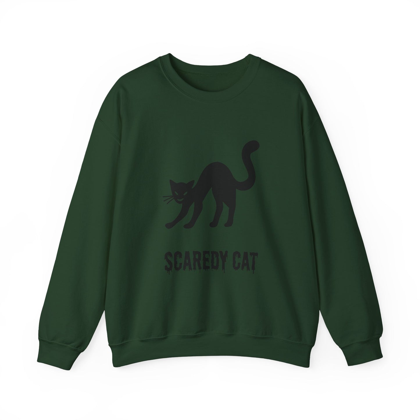 Scaredy Cat Sweatshirt – Arched Back Cat Crew Neck