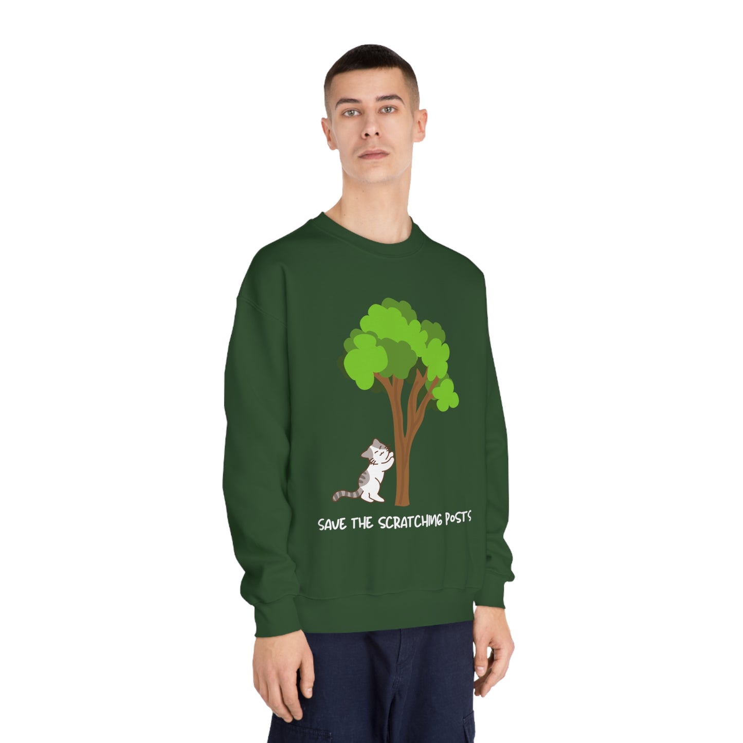 Tree Scratcher Sweatshirt – Cat & Tree Earth Day Crew Neck