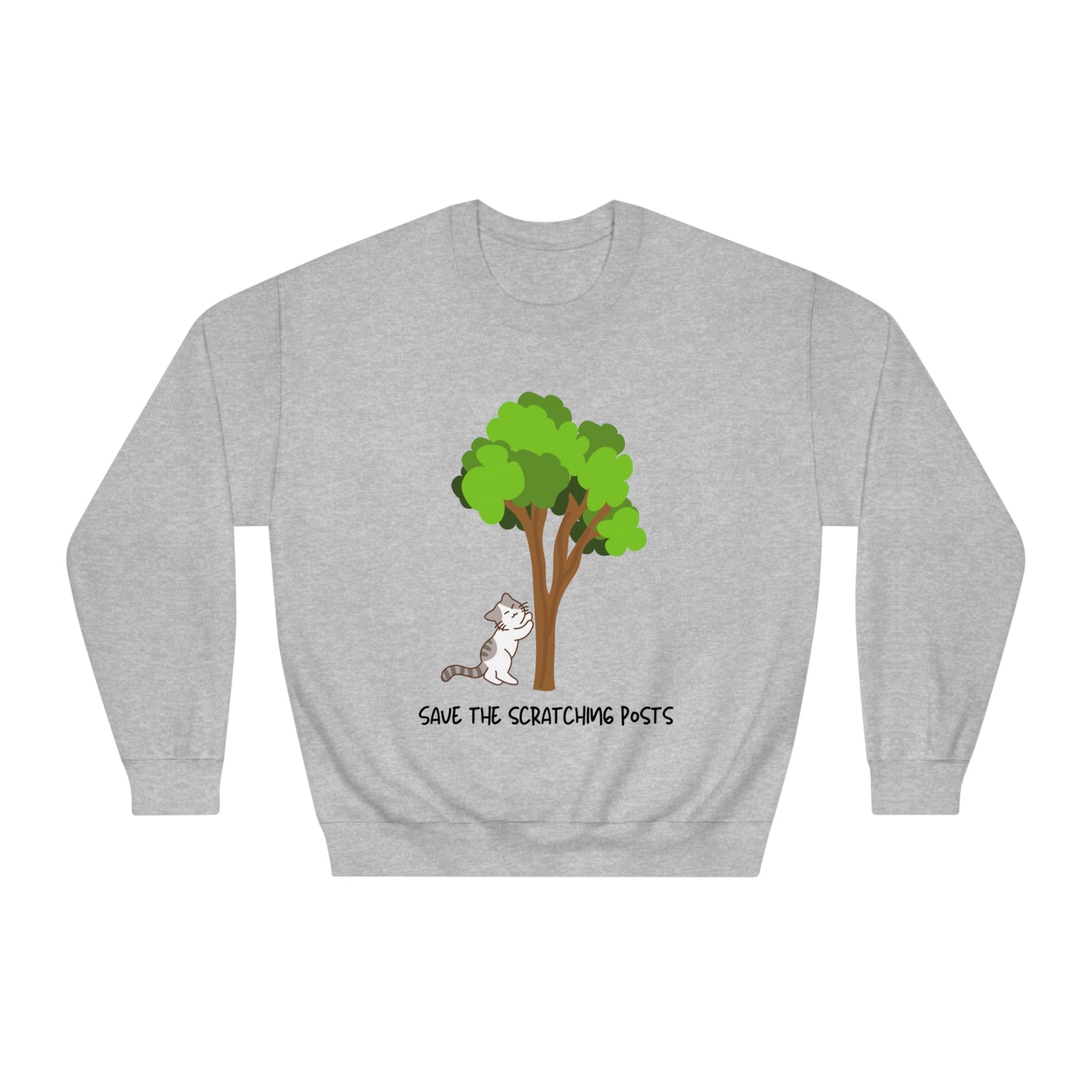 Tree Scratcher Sweatshirt – Cat & Tree Earth Day Crew Neck