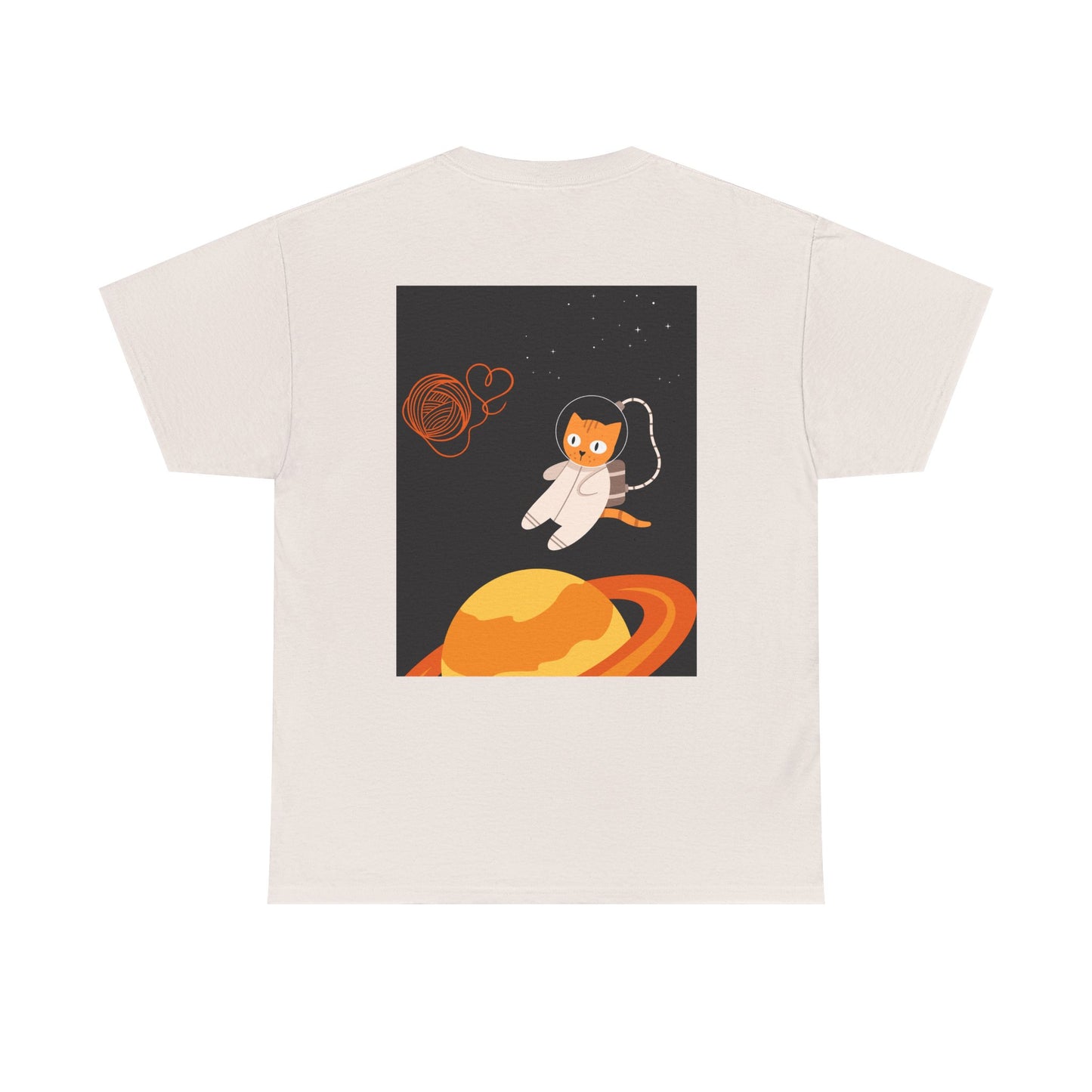 Lost in the Galaxy T-Shirt – Floating Space Cat Yarn Tee