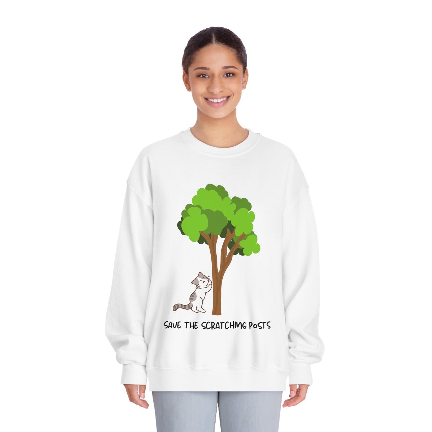 Tree Scratcher Sweatshirt – Cat & Tree Earth Day Crew Neck