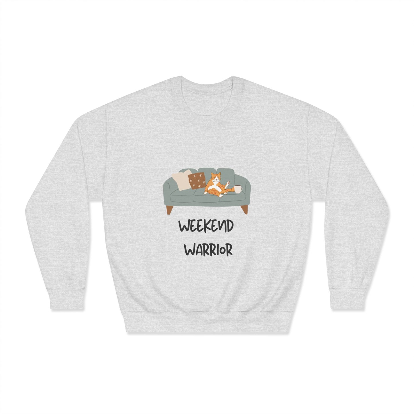 Weekend Warrior Sweatshirt – Lounging Cat Crew Neck
