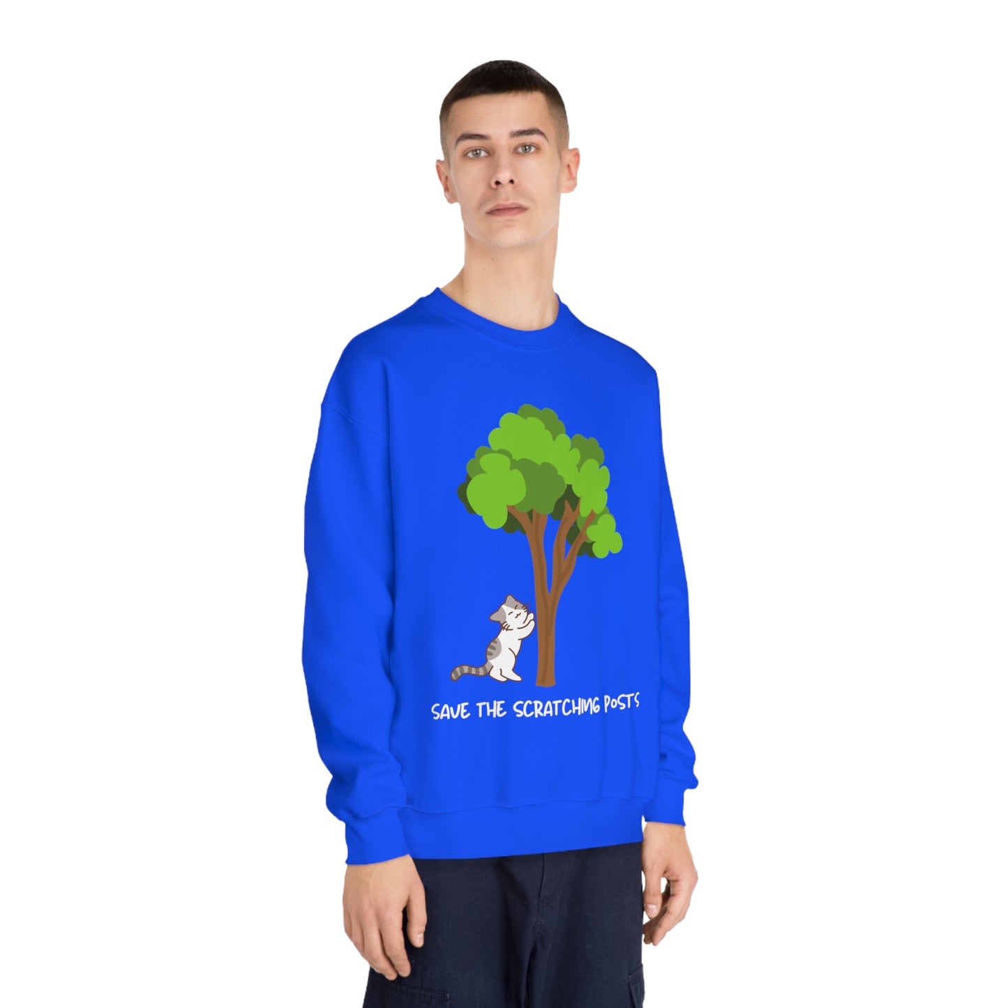 Tree Scratcher Sweatshirt – Cat & Tree Earth Day Crew Neck