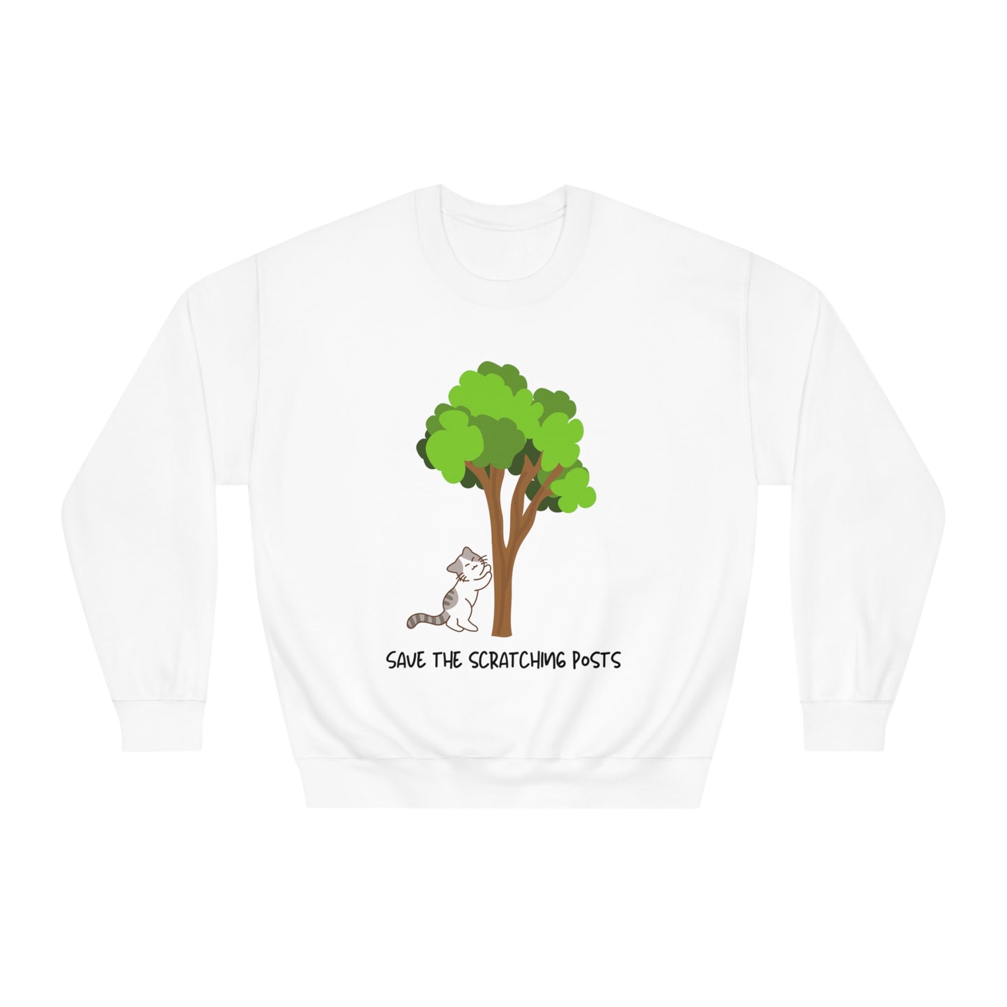Tree Scratcher Sweatshirt – Cat & Tree Earth Day Crew Neck