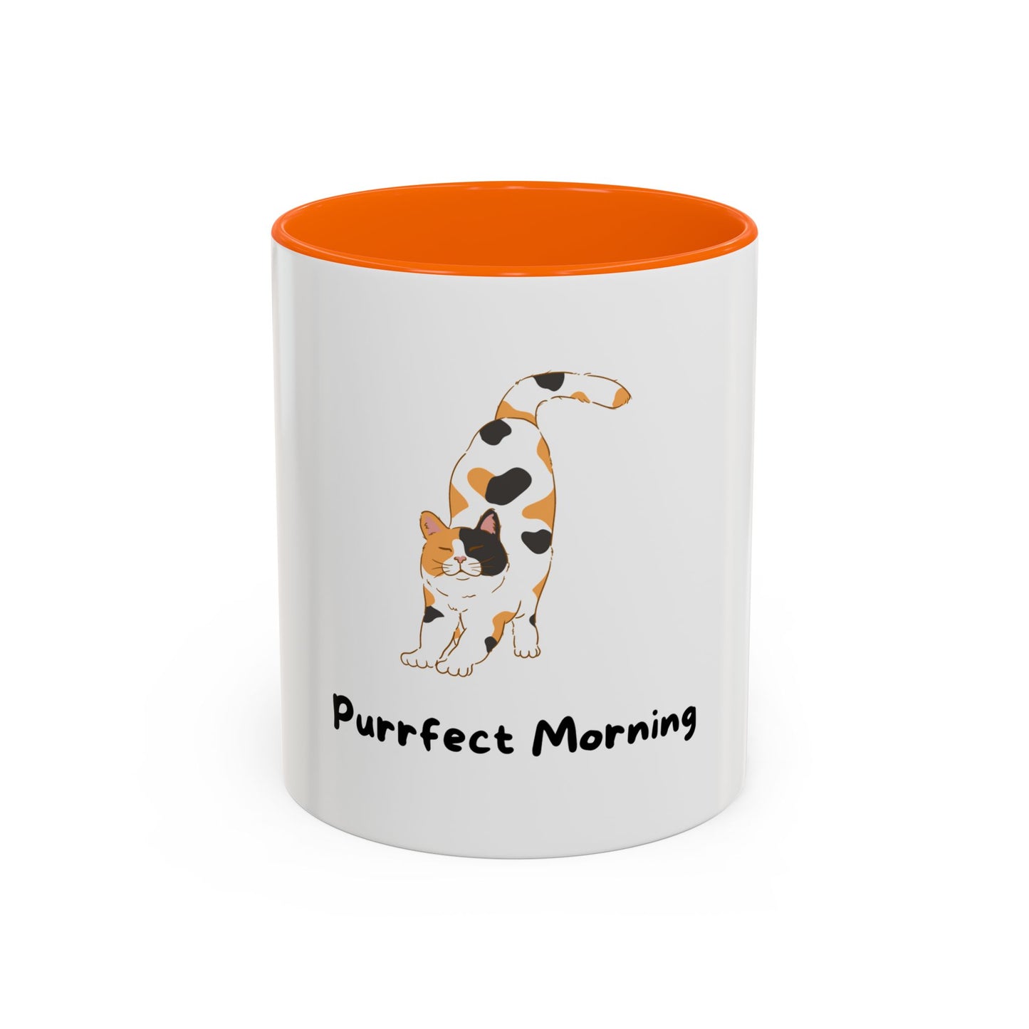 Purrfect Morning Cat Mug – Two-Tone Coffee Cup for Cat Lovers