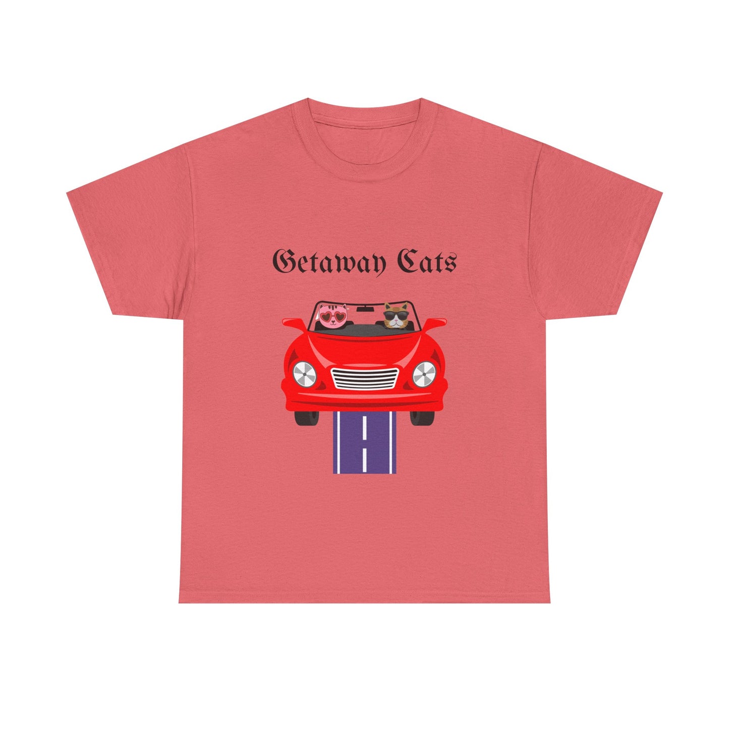 Getaway Cats T-Shirt – Convertible-Driving Feline Duo