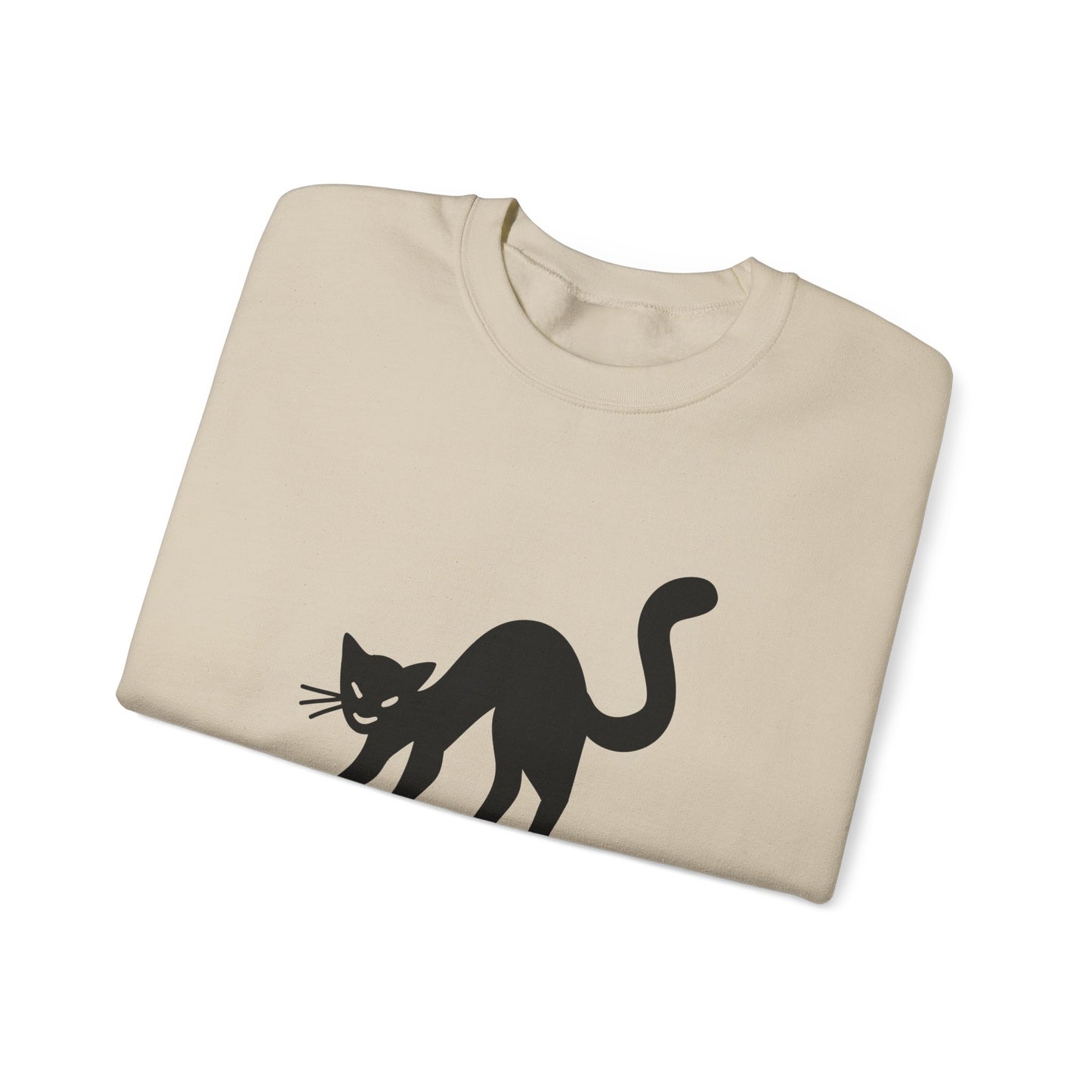 Scaredy Cat Sweatshirt – Arched Back Cat Crew Neck