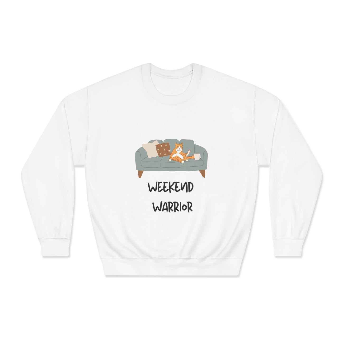 Weekend Warrior Sweatshirt – Lounging Cat Crew Neck