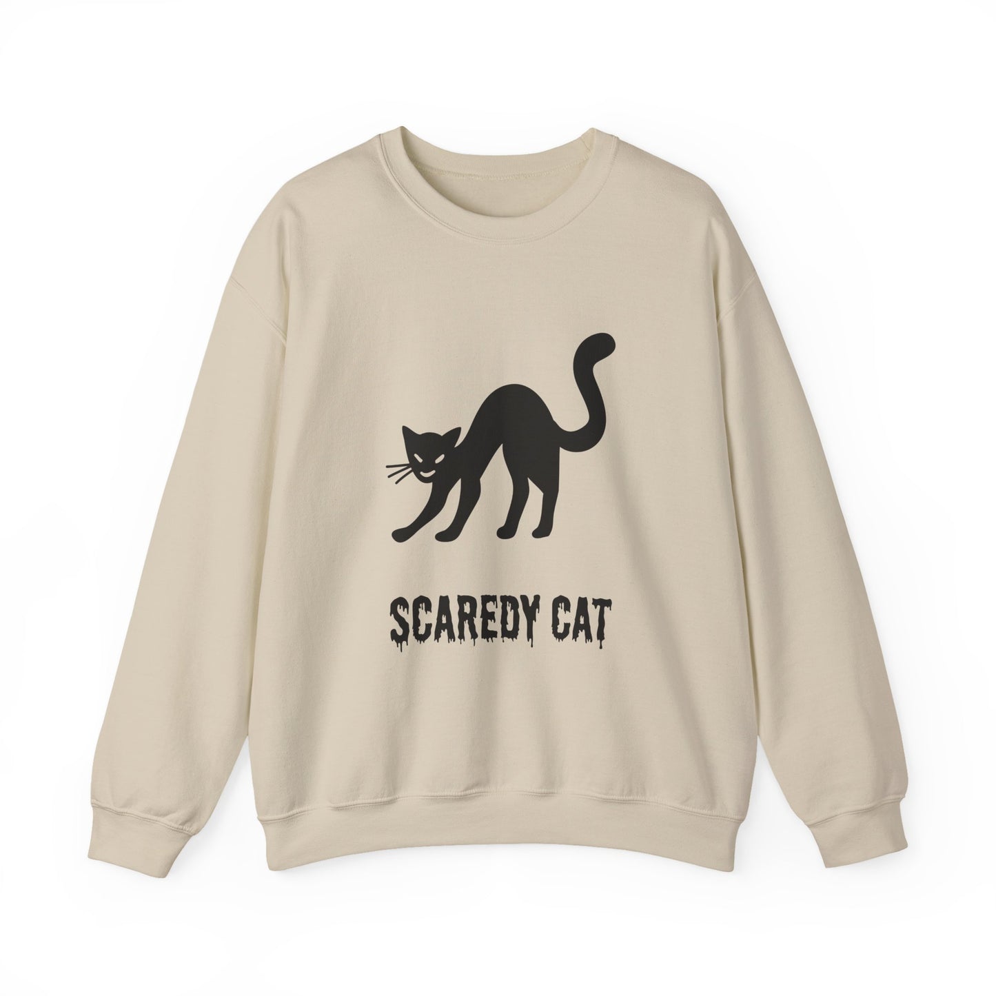 Scaredy Cat Sweatshirt – Arched Back Cat Crew Neck