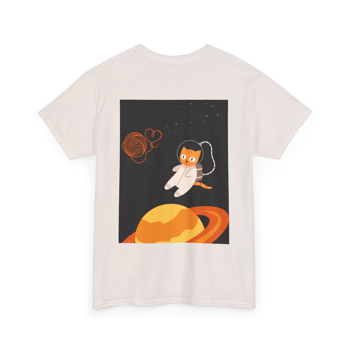 Lost in the Galaxy T-Shirt – Floating Space Cat Yarn Tee