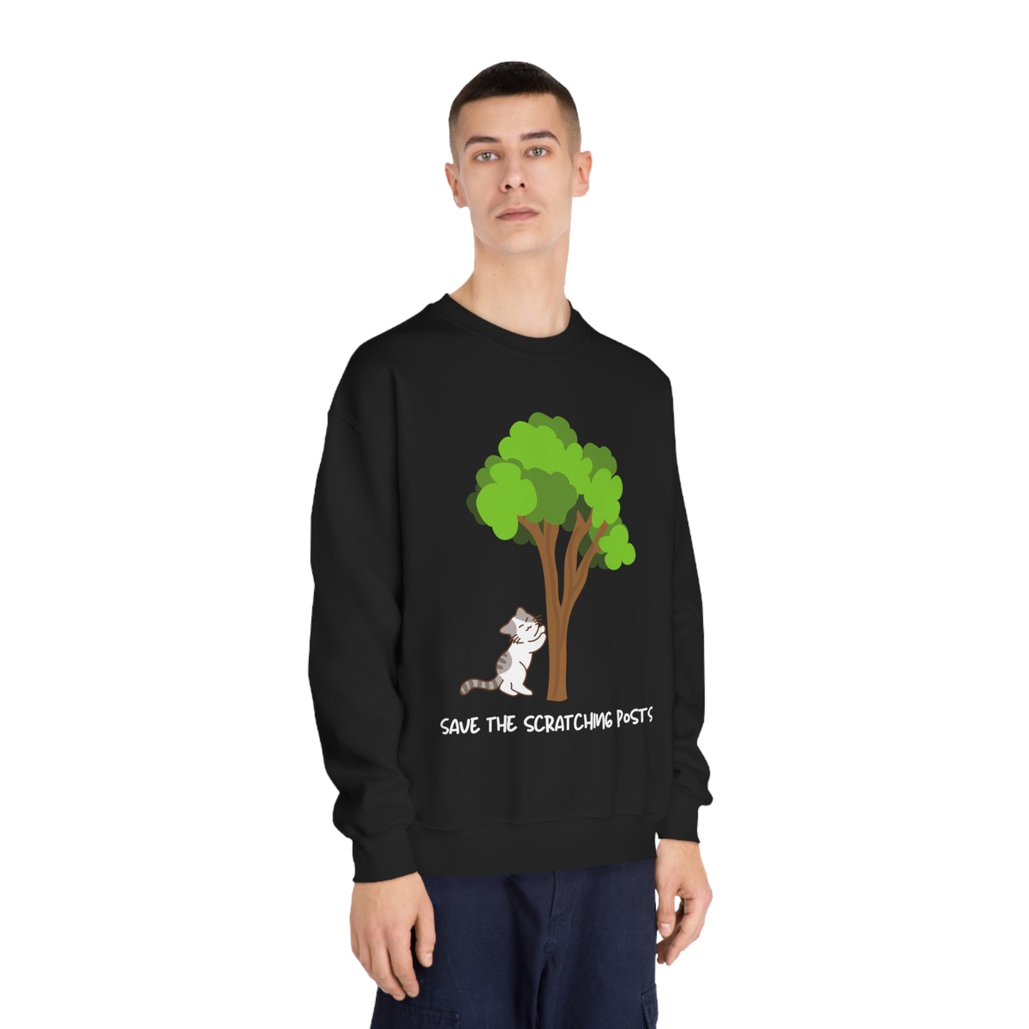 Tree Scratcher Sweatshirt – Cat & Tree Earth Day Crew Neck