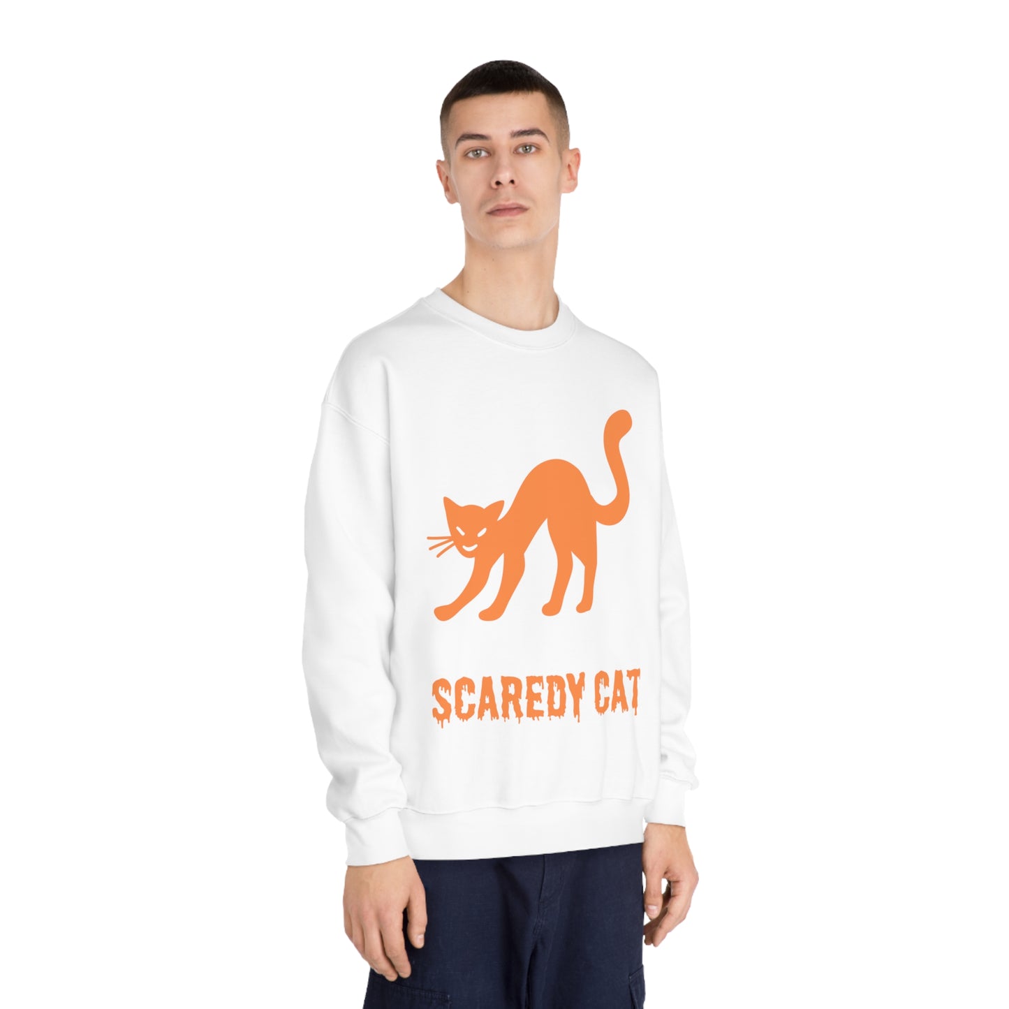Scaredy Cat Sweatshirt – Arched Back Cat Crew Neck