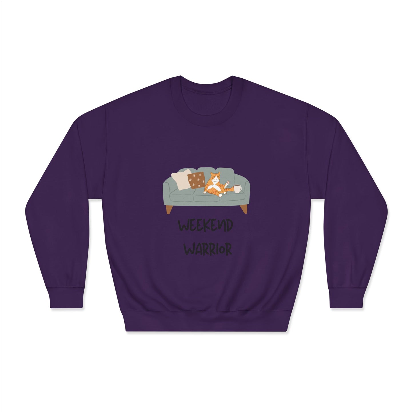 Weekend Warrior Sweatshirt – Lounging Cat Crew Neck