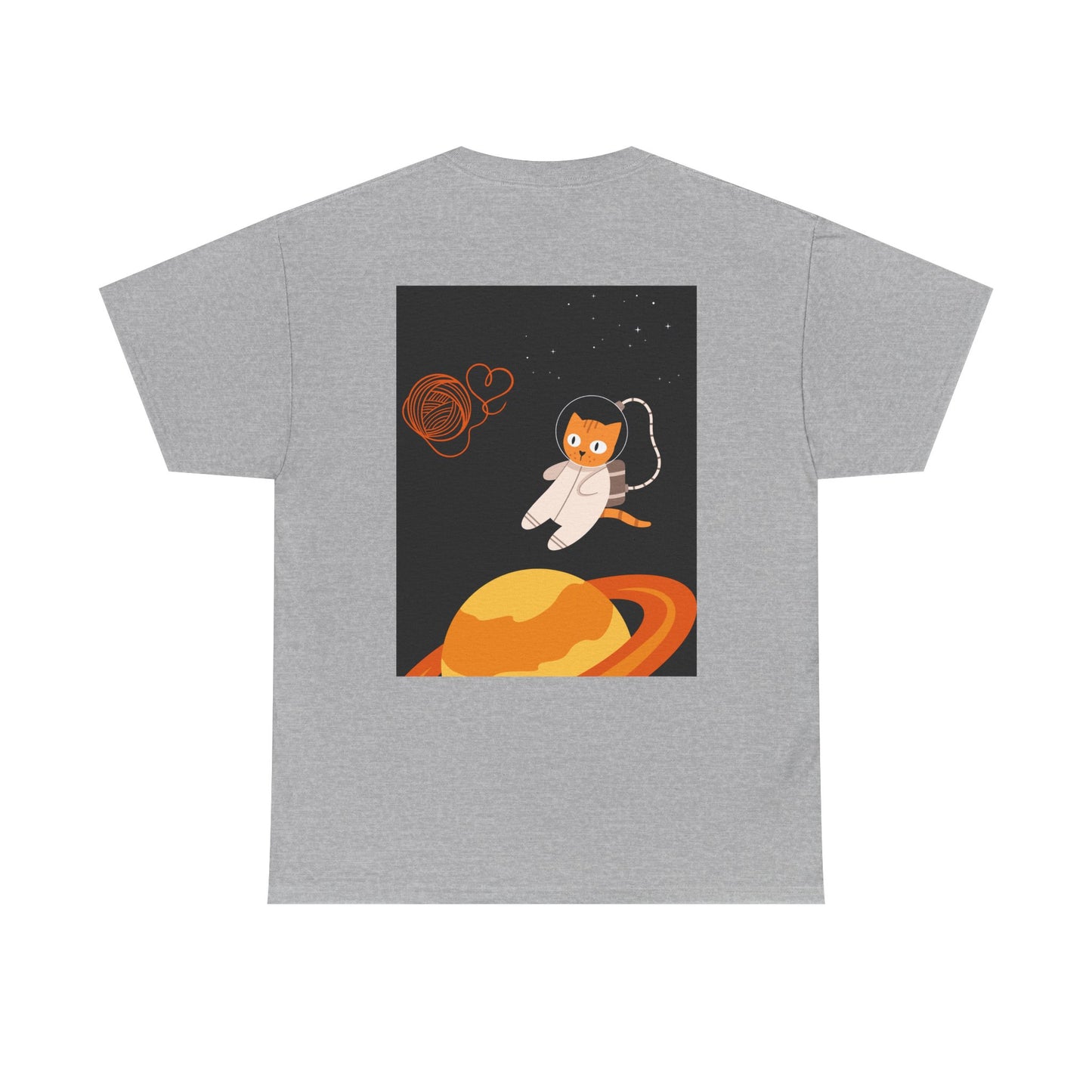Lost in the Galaxy T-Shirt – Floating Space Cat Yarn Tee