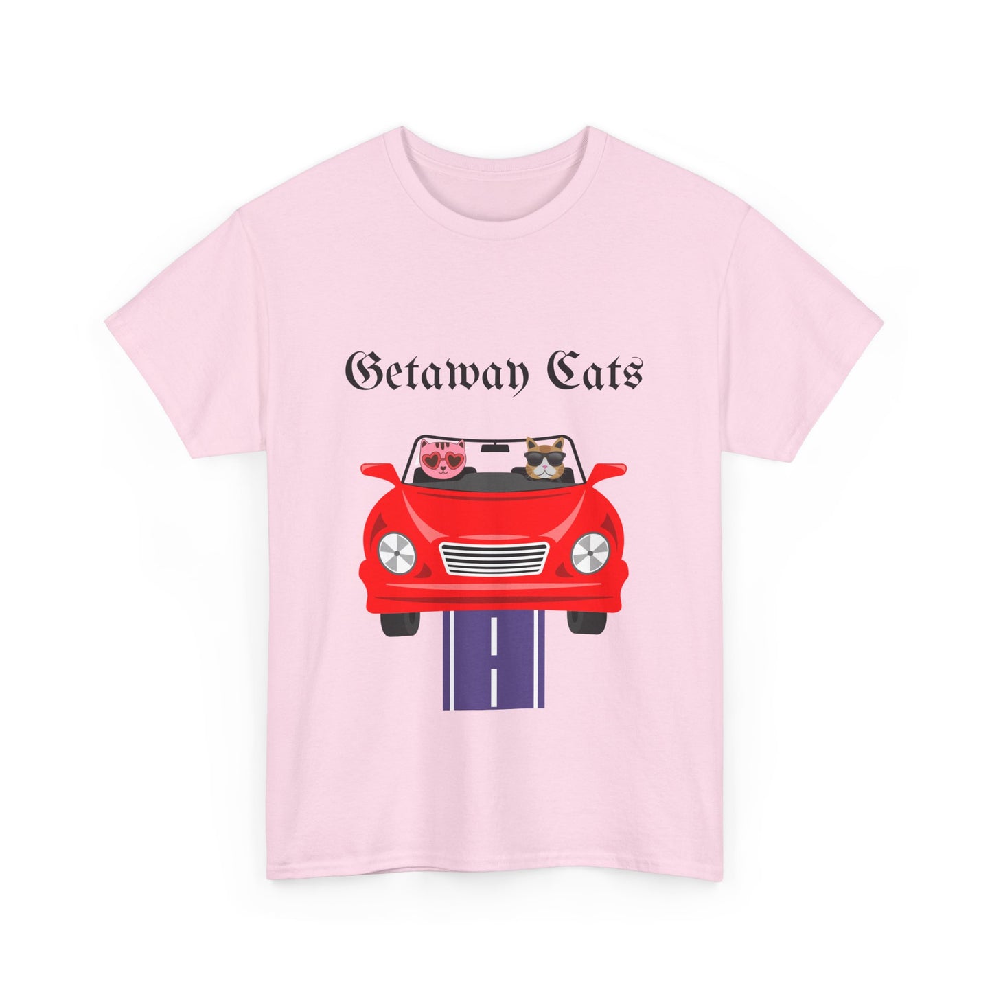 Getaway Cats T-Shirt – Convertible-Driving Feline Duo
