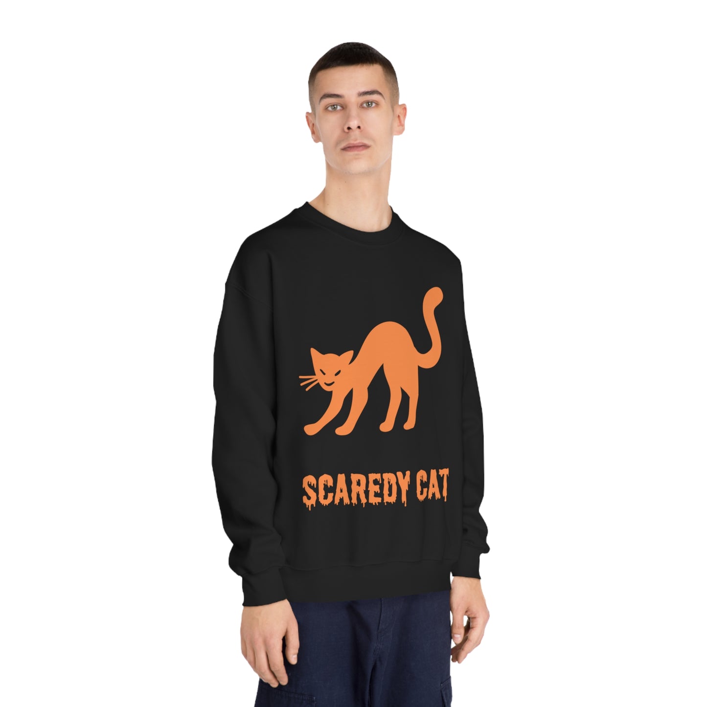 Scaredy Cat Sweatshirt – Arched Back Cat Crew Neck