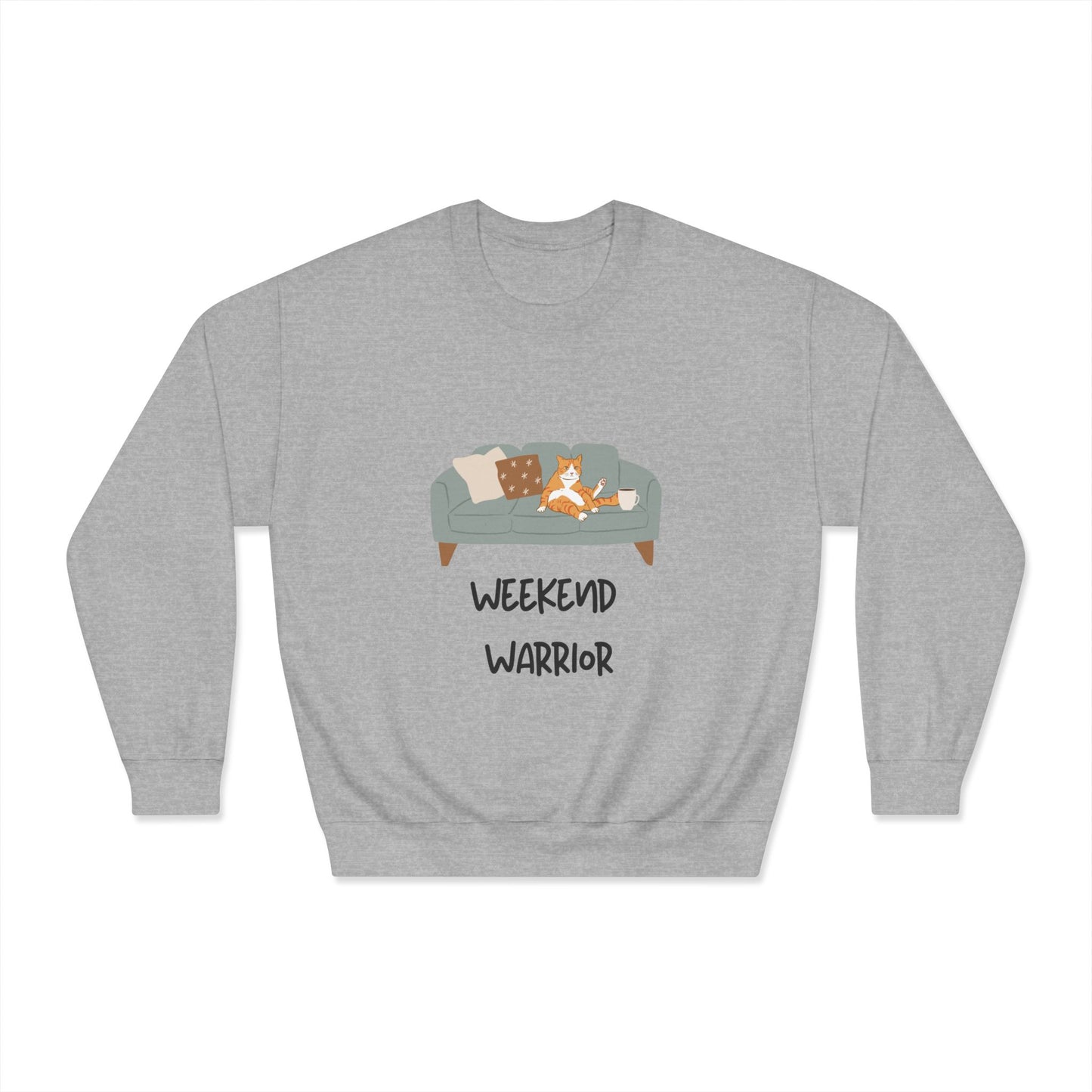 Weekend Warrior Sweatshirt – Lounging Cat Crew Neck