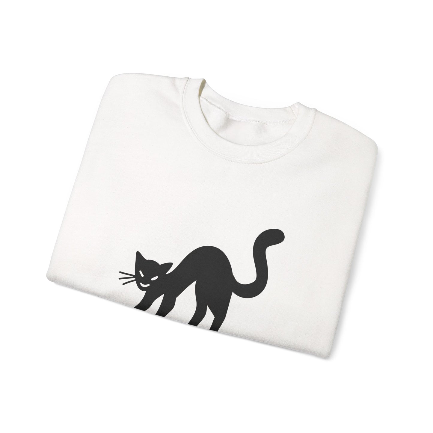Scaredy Cat Sweatshirt – Arched Back Cat Crew Neck