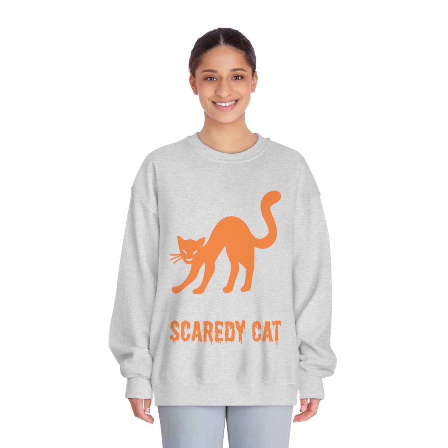 Scaredy Cat Sweatshirt – Arched Back Cat Crew Neck
