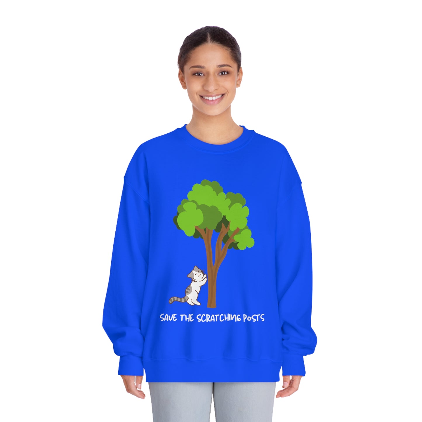 Tree Scratcher Sweatshirt – Cat & Tree Earth Day Crew Neck