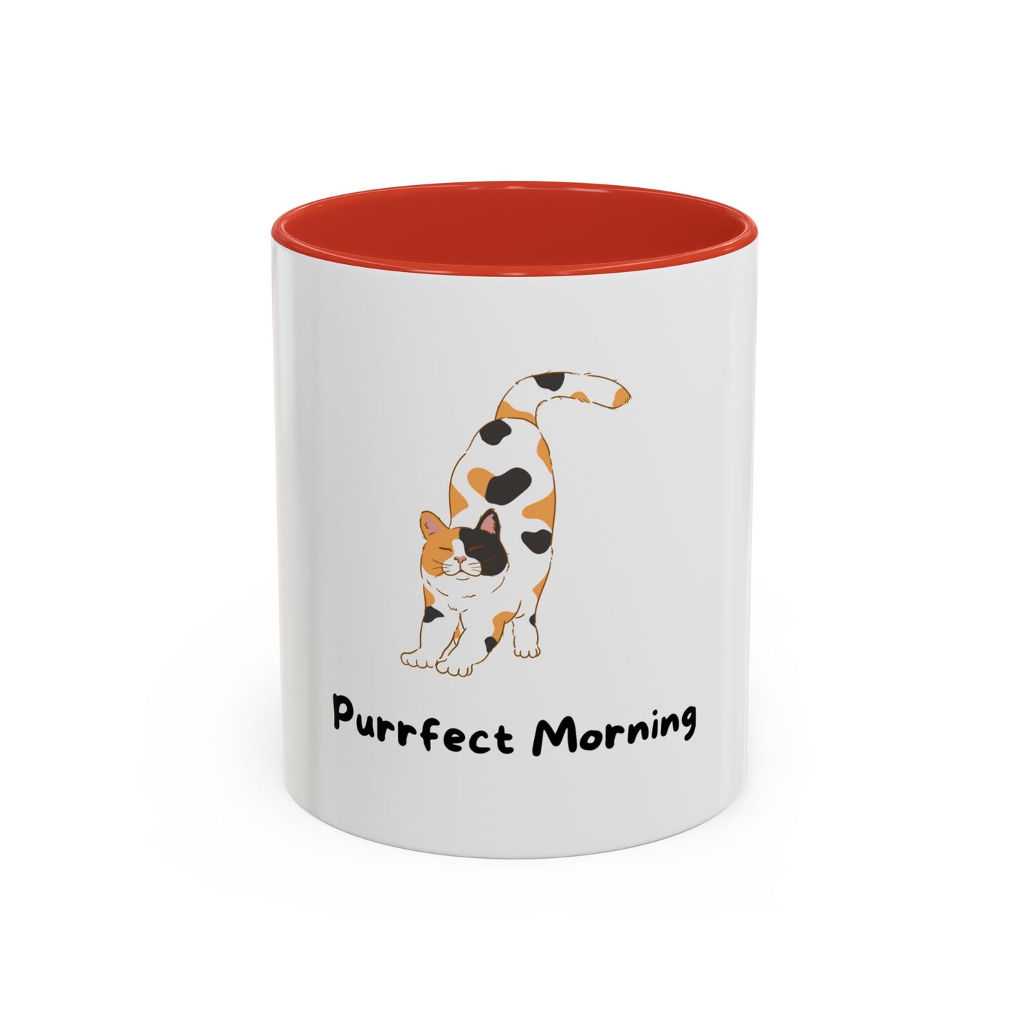 Purrfect Morning Cat Mug – Two-Tone Coffee Cup for Cat Lovers