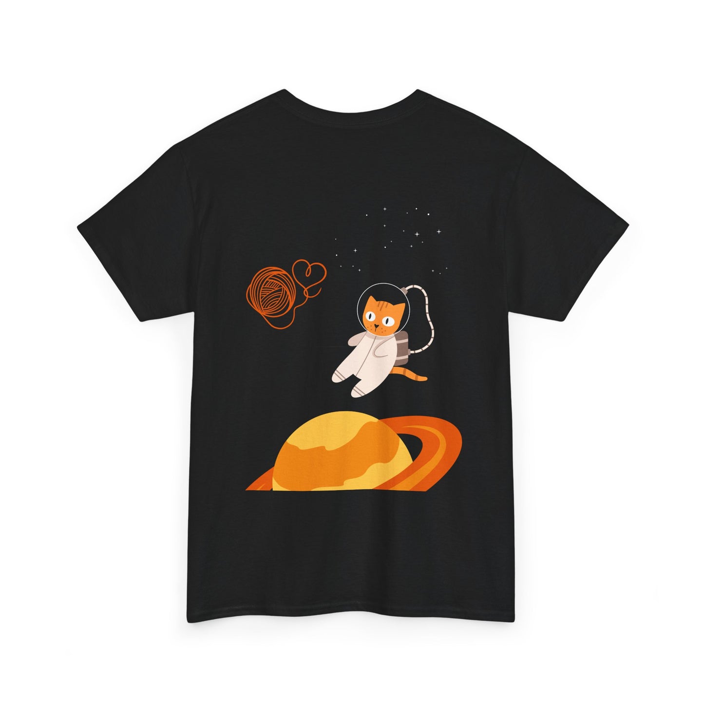 Lost in the Galaxy T-Shirt – Floating Space Cat Yarn Tee