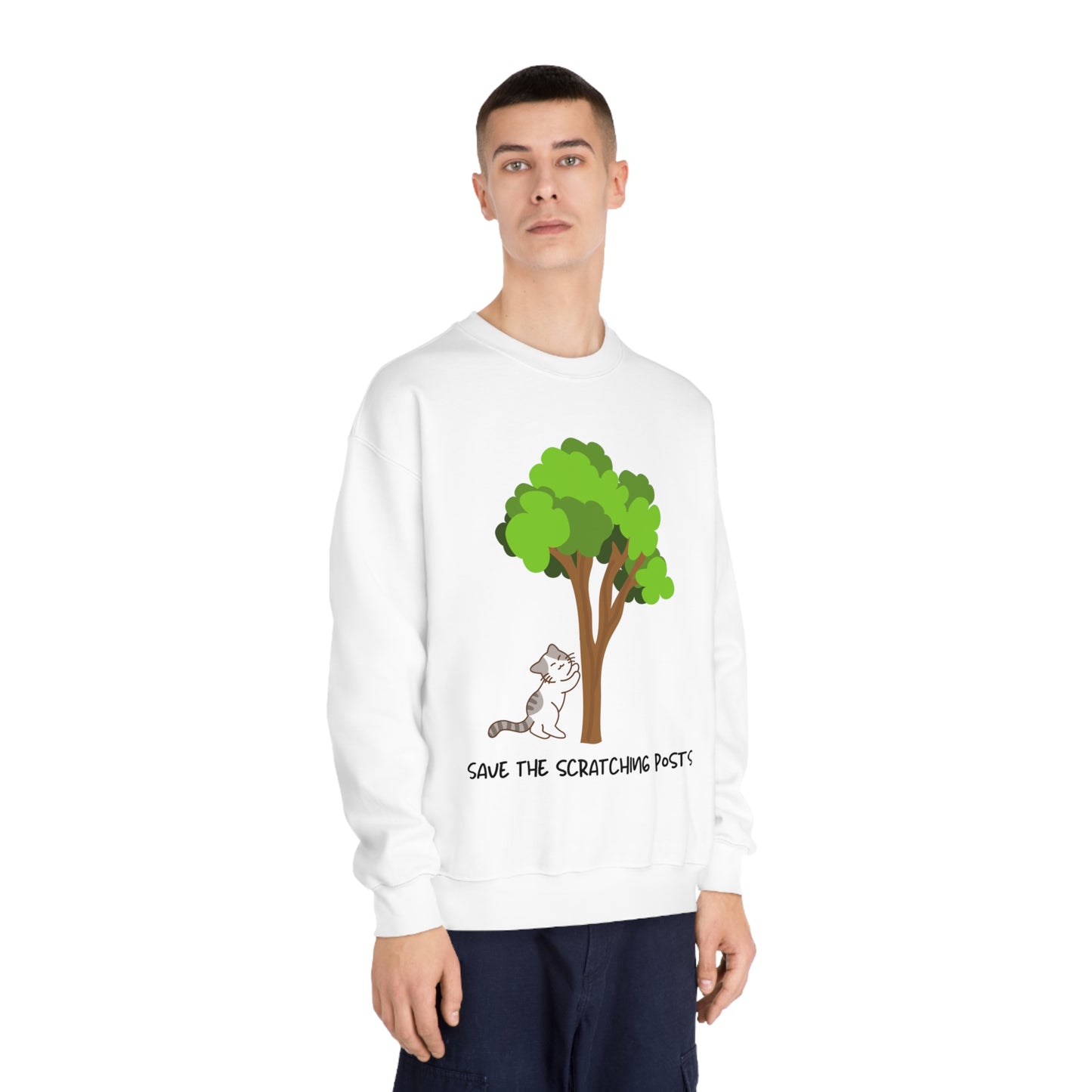 Tree Scratcher Sweatshirt – Cat & Tree Earth Day Crew Neck