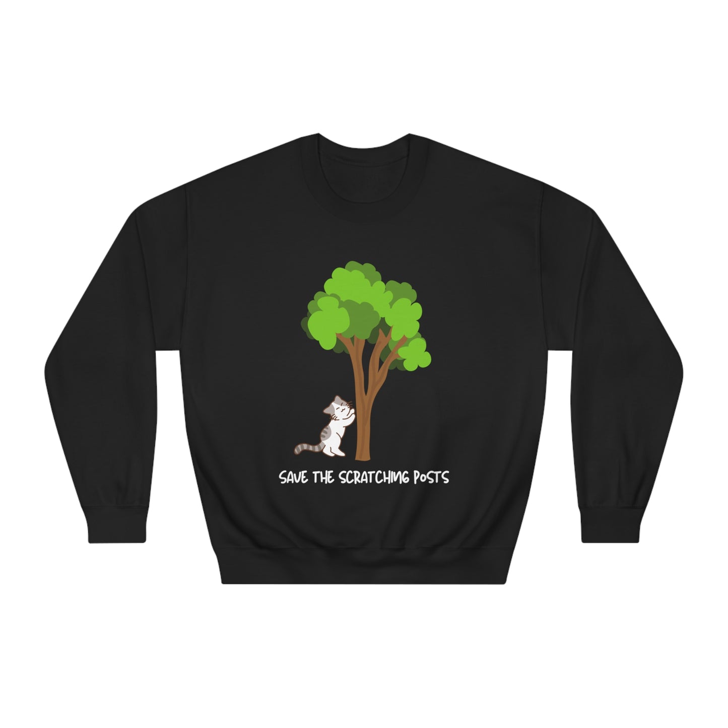 Tree Scratcher Sweatshirt – Cat & Tree Earth Day Crew Neck